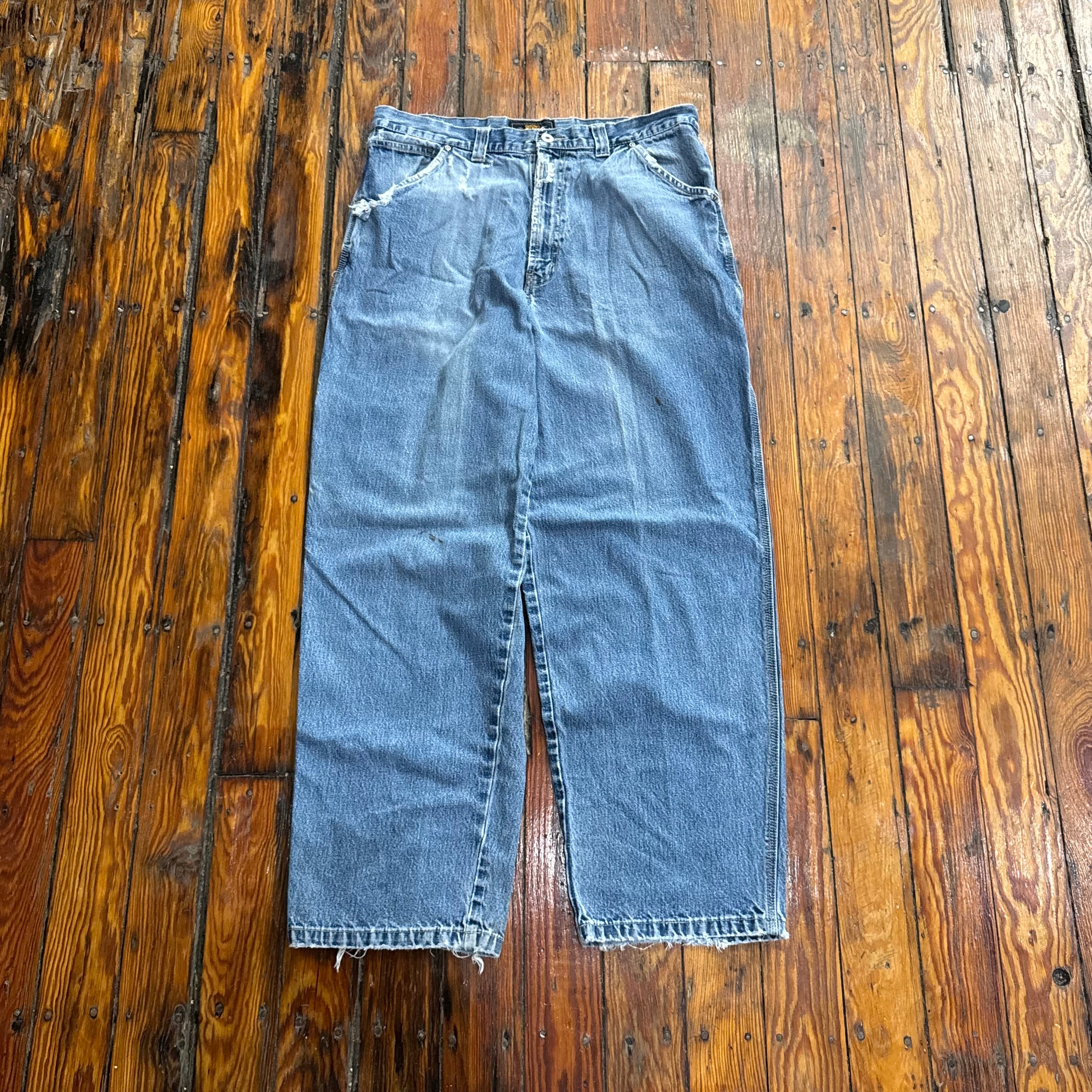 Vintage Route 66 Thrashed Denim Jeans Sz 36x32