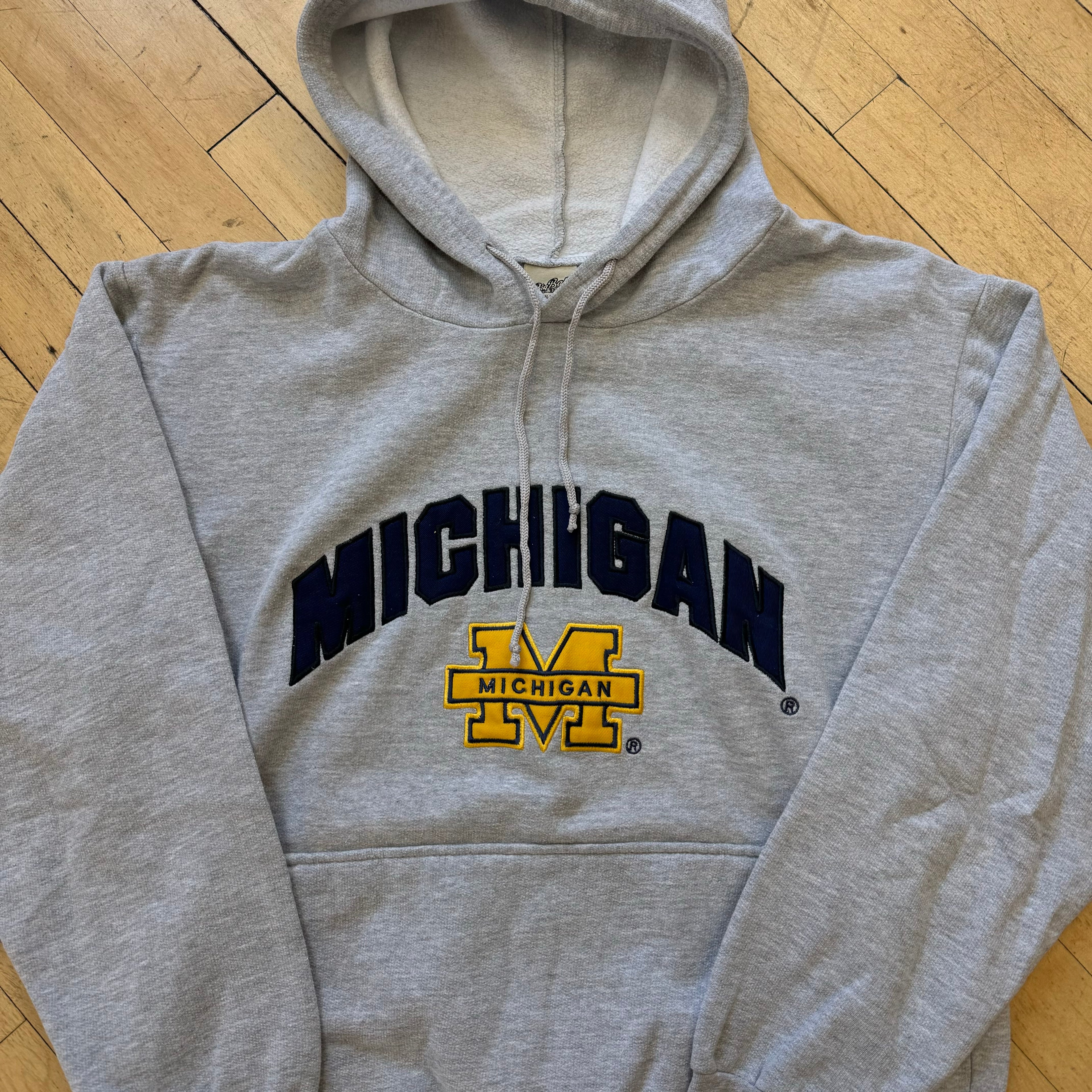 Vintage Michigan SpellOut Hoodie Sz L