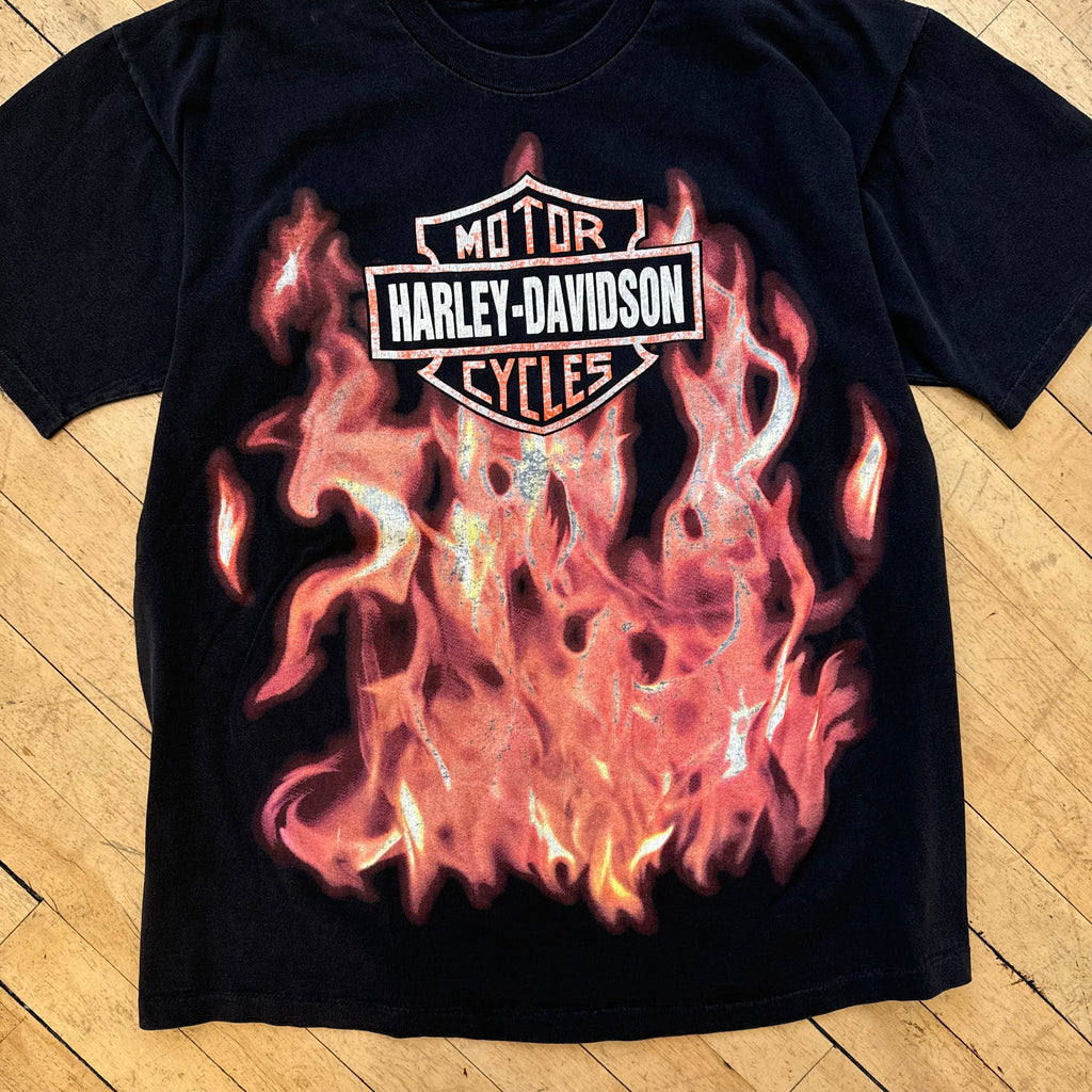 Vintage Harley Davidson Flame T-shirt Sz L