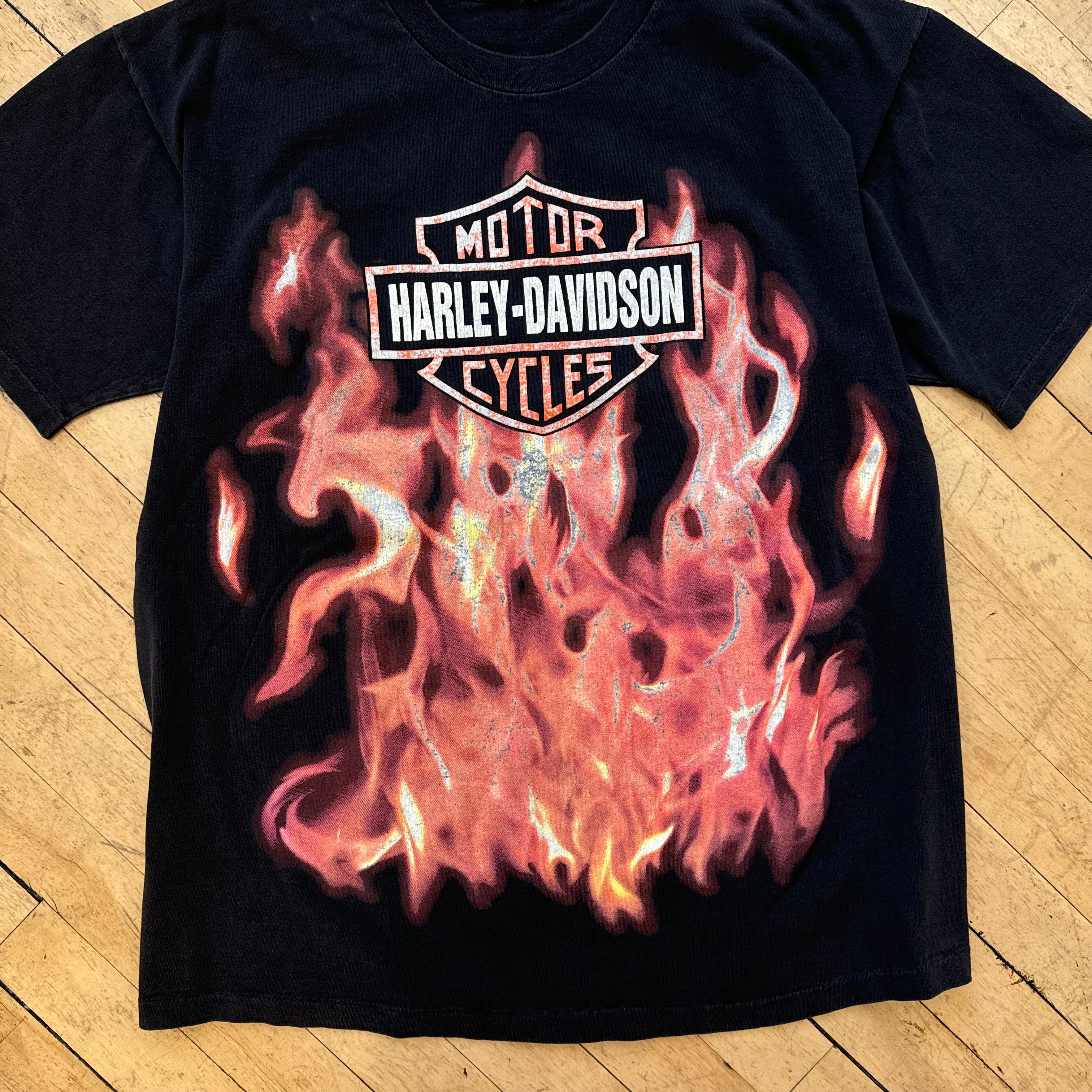 Vintage Harley Davidson Flame T-shirt Sz L