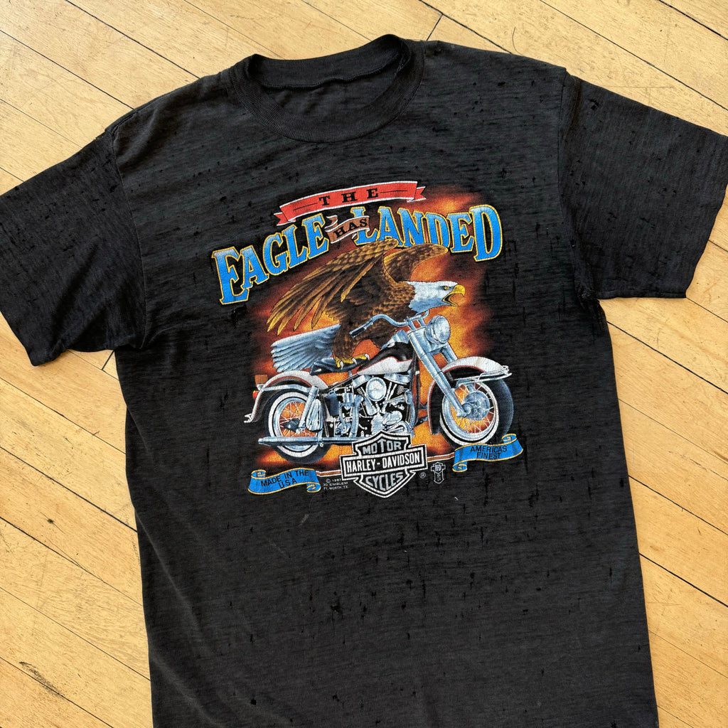 1987 Harley Davidson 3d Emblem The Eagle Has Landed T-shirt Sz L