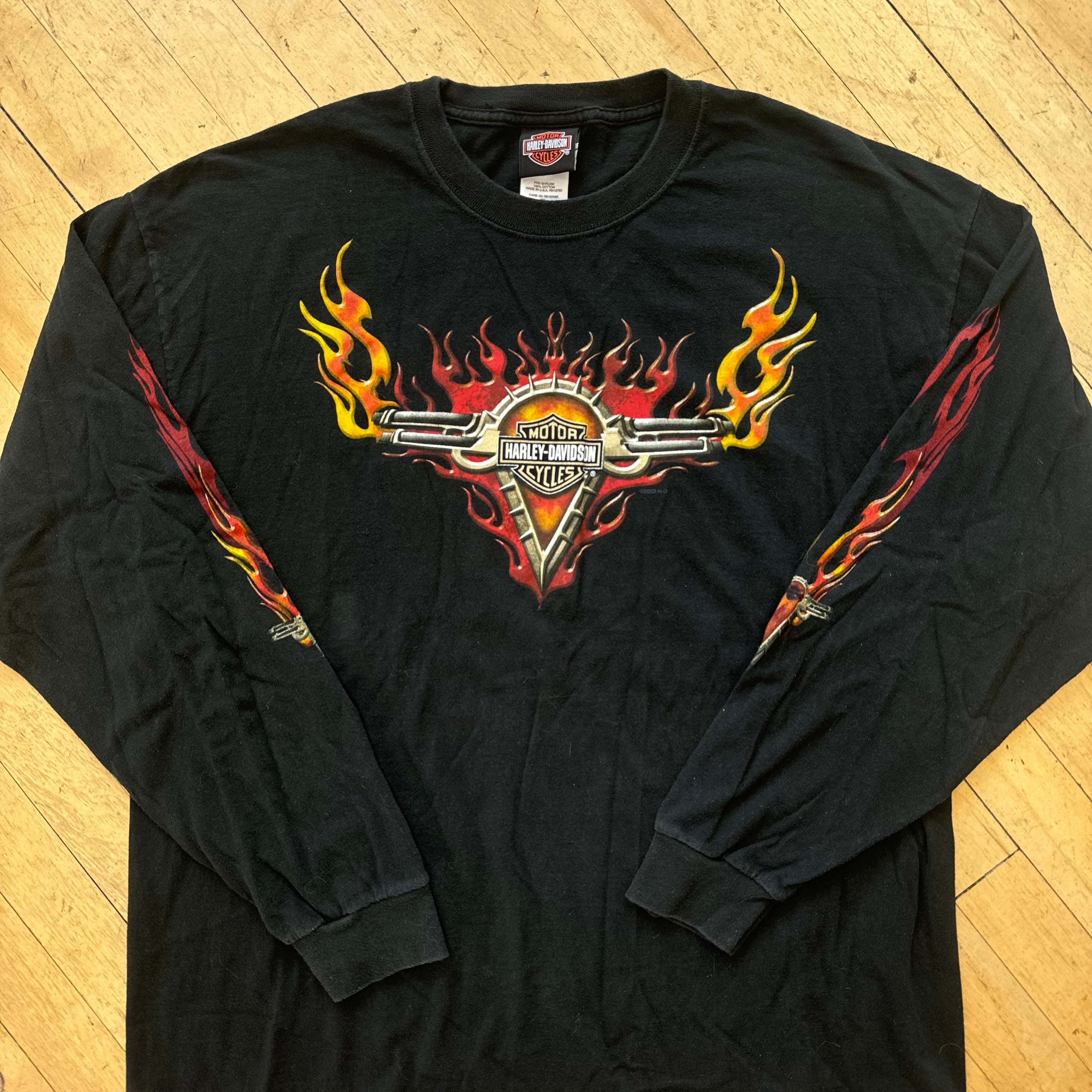Y2K Harley Davidson Long Sleeve T-shirt Sz XL