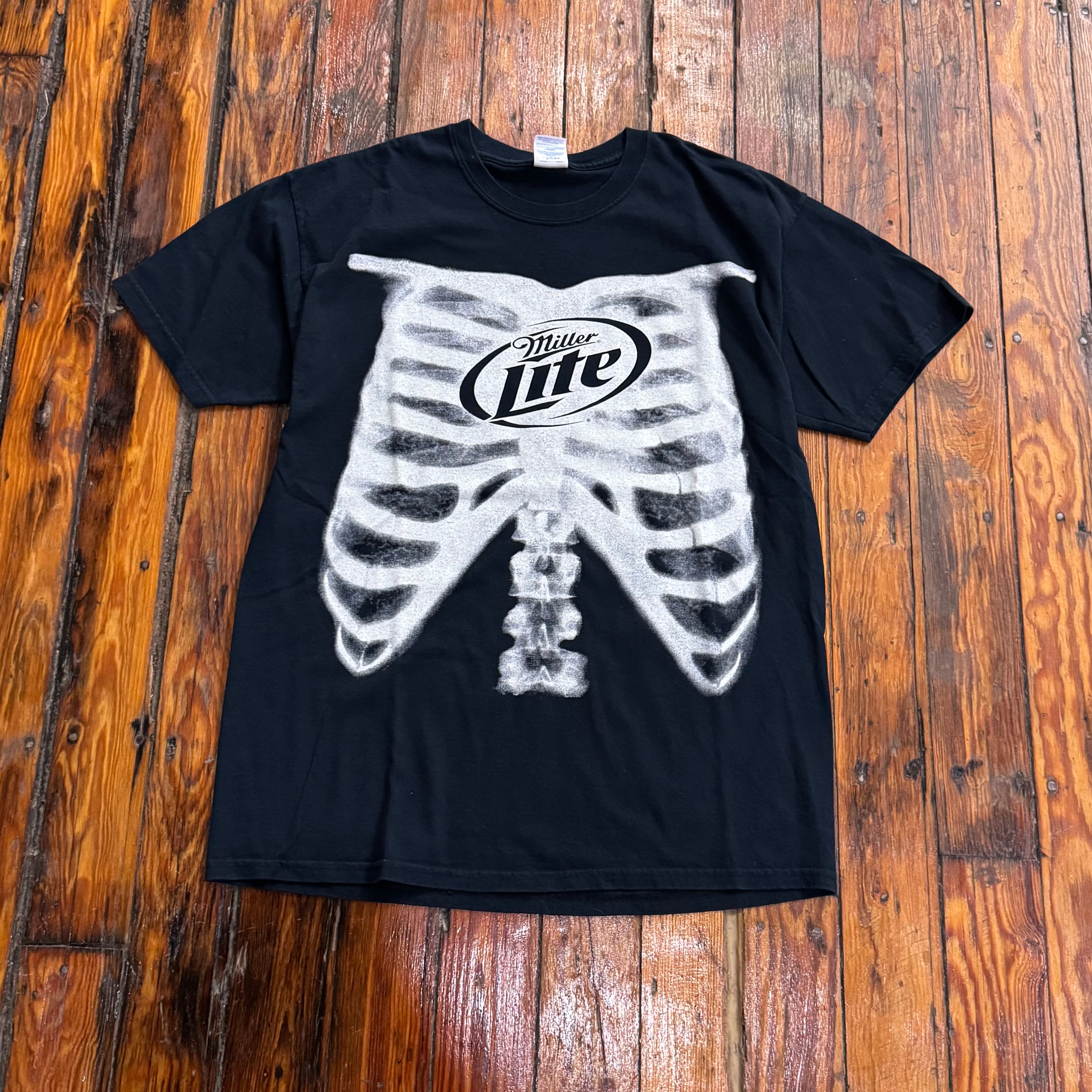 Vintage Miller Lite Skeleton T-shirt Sz L