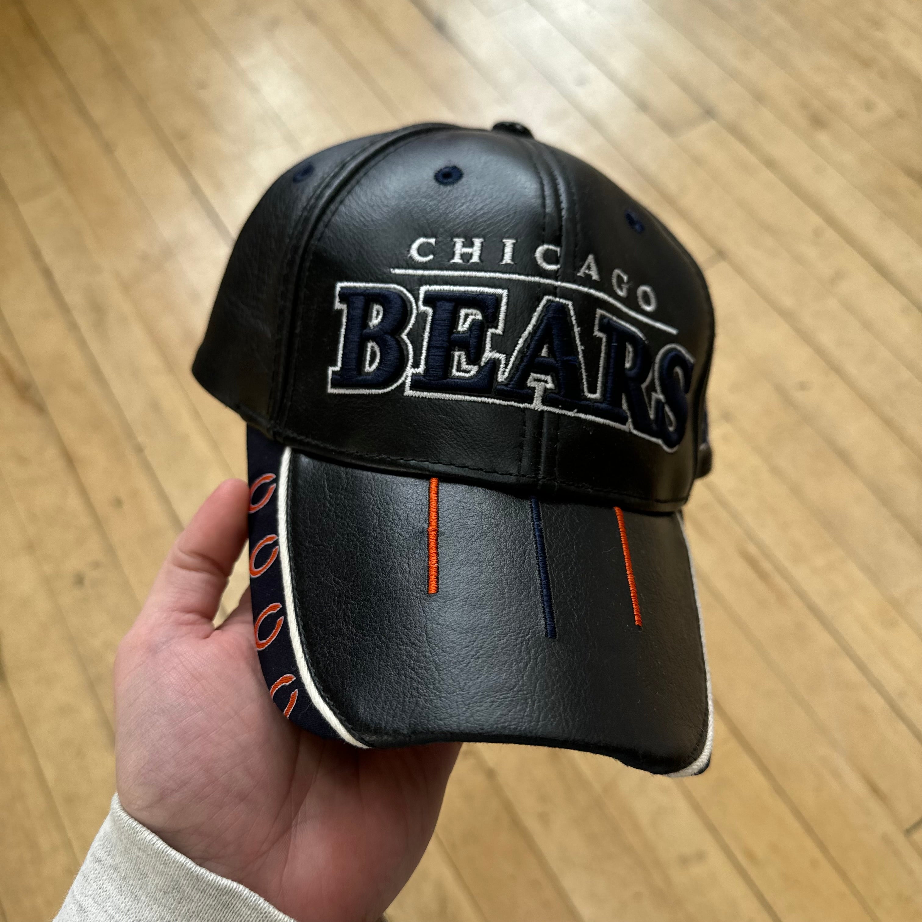 Vintage Leather Chicago Bears StrapBack Hat