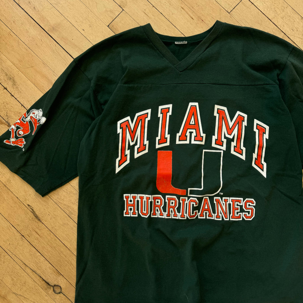 Vintage Miami Hurricanes Baseball Style T-shirt Sz L