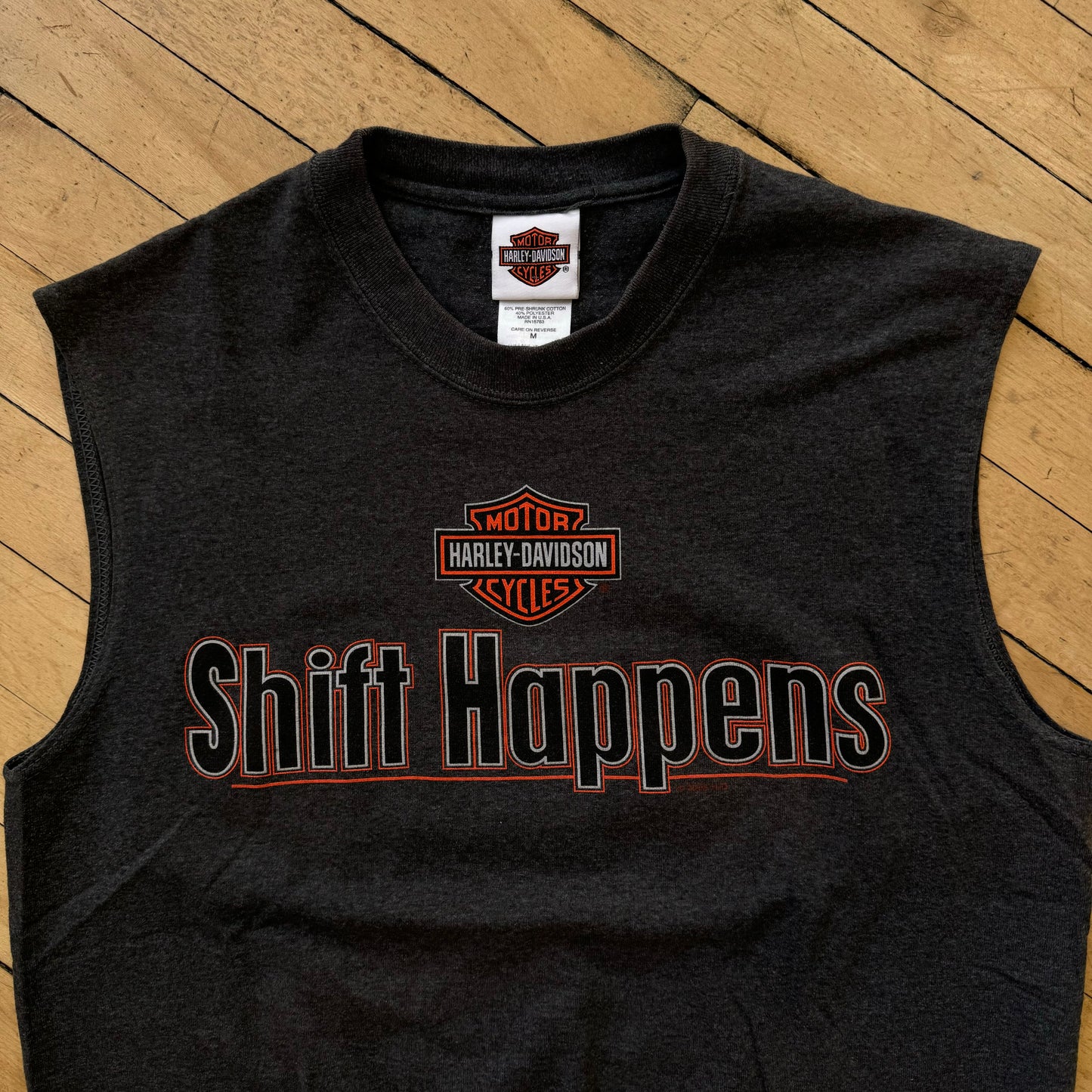 Harley Davidson Shift Happens Sleeveless T-shirt Sz M