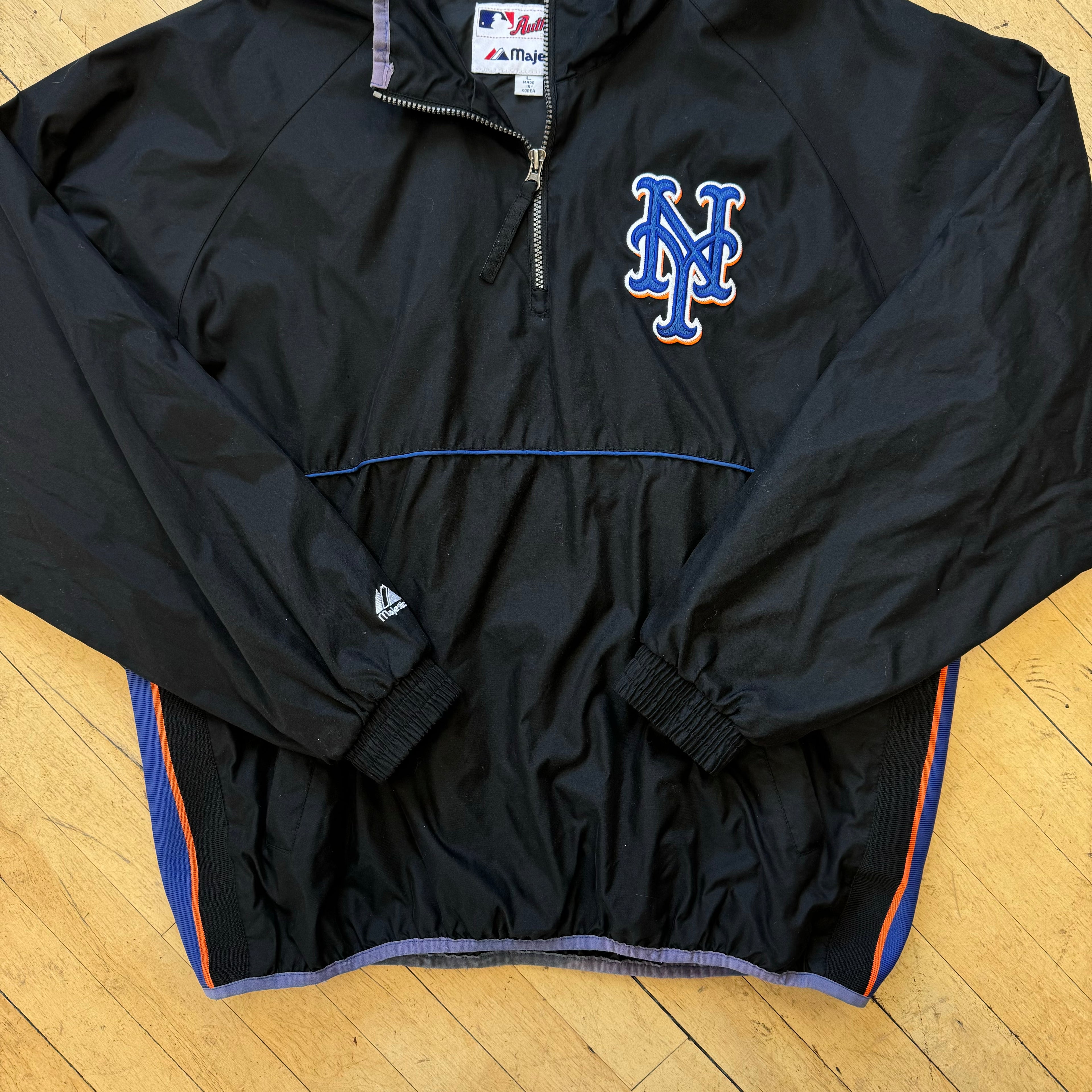 Vintage New York Mets Majestic Quarter Zip Jacket Sz L