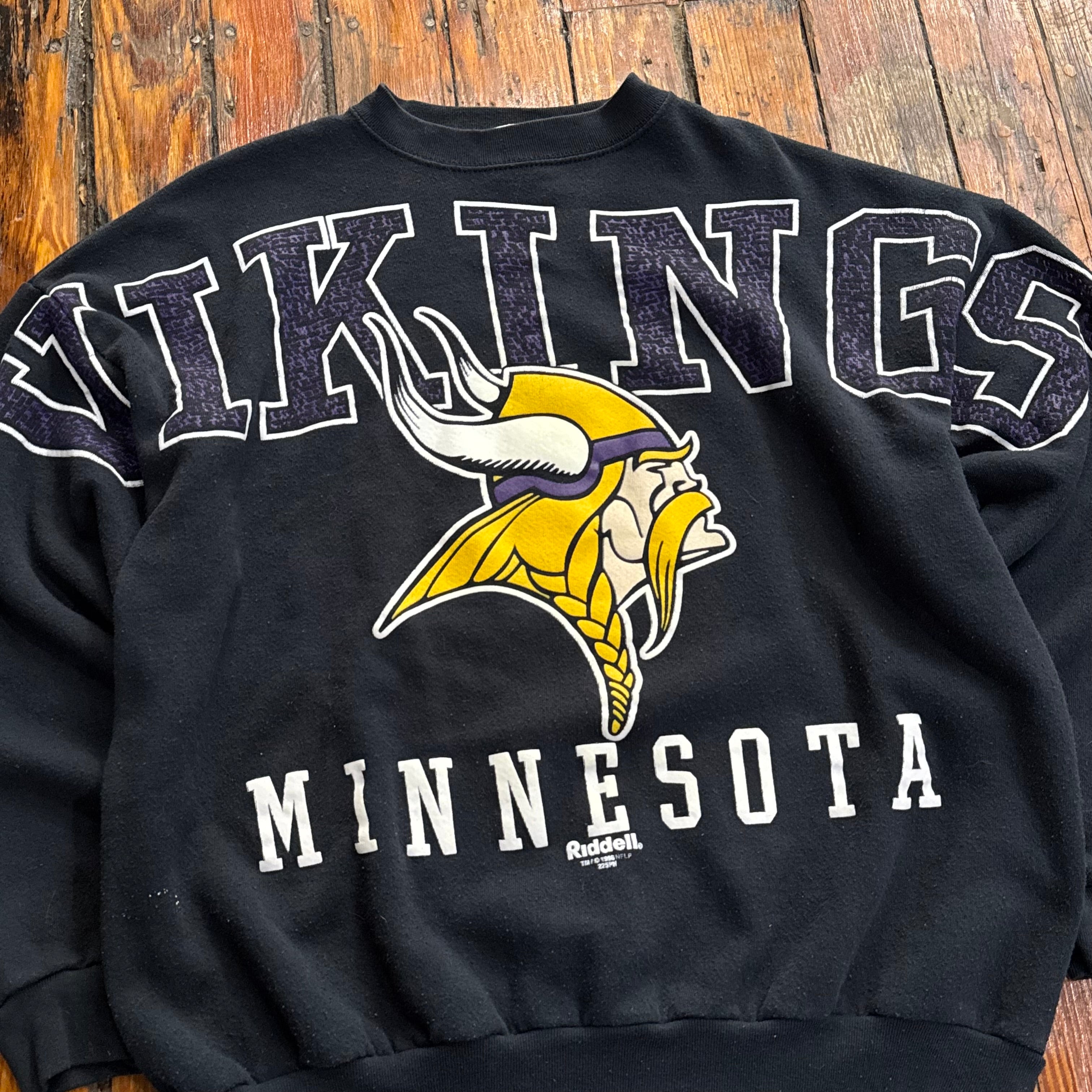 Vintage Minnesota Vikings SpellOut CrewNeck Sz XL