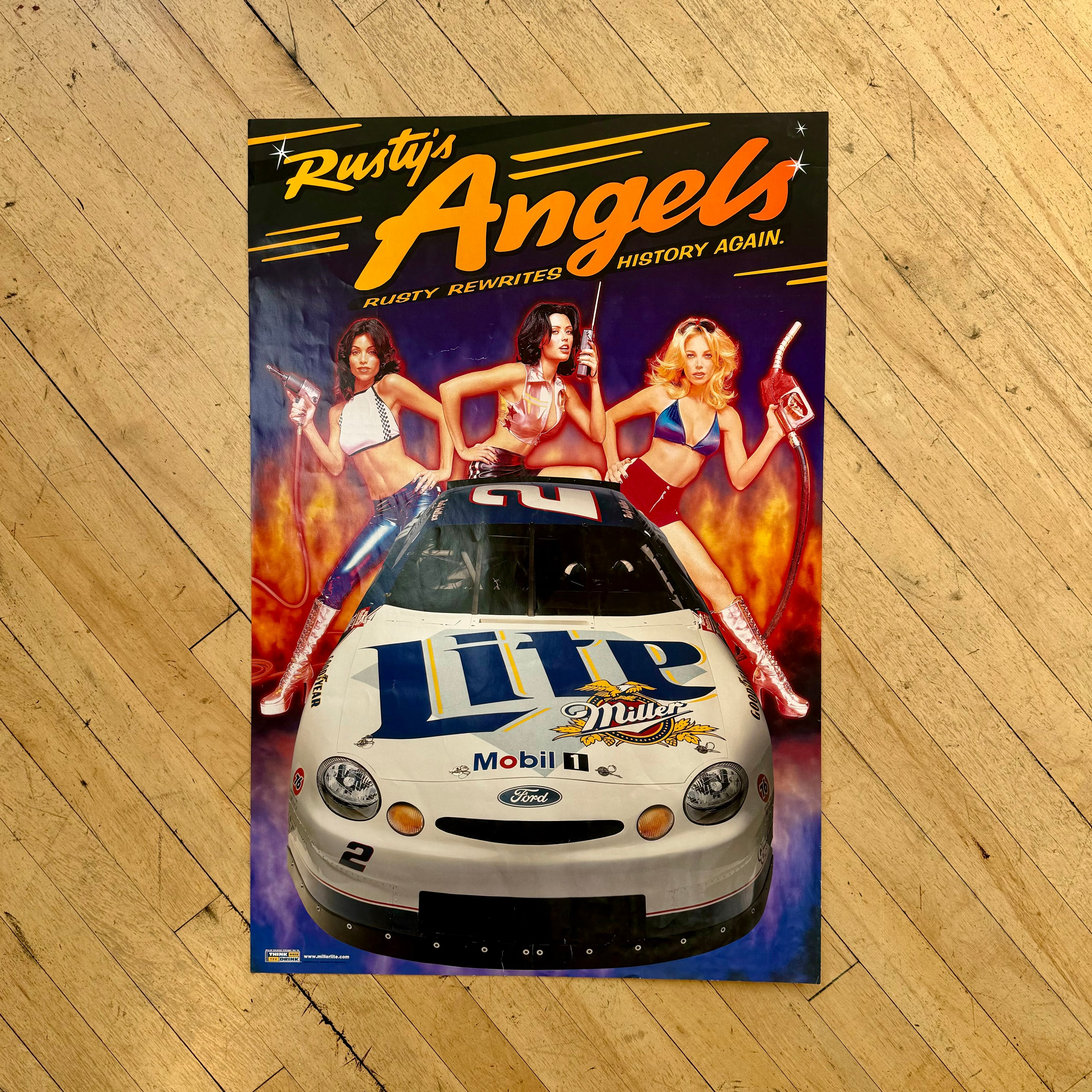 Rusty Wallace NASCAR Miller Lite "Rusty's Angels" Poster 20" x 30"