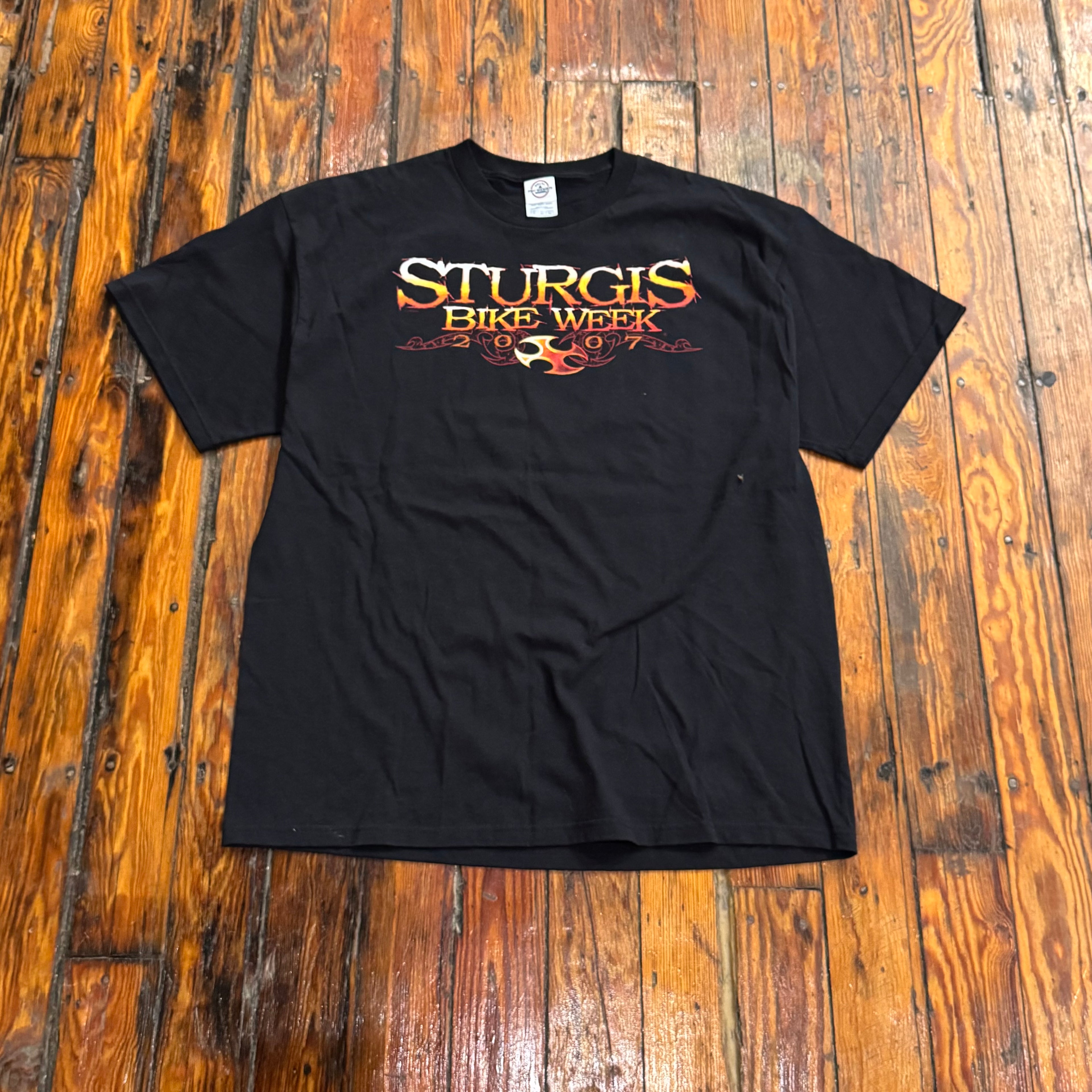Y2K Sturgis Bike Rally Flaming Hog T-shirt Sz XL