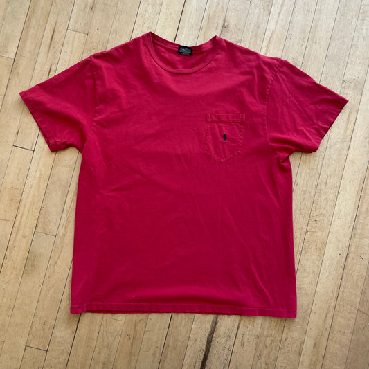 90s Simple Polo Logo Pocket T-shirt Sz L