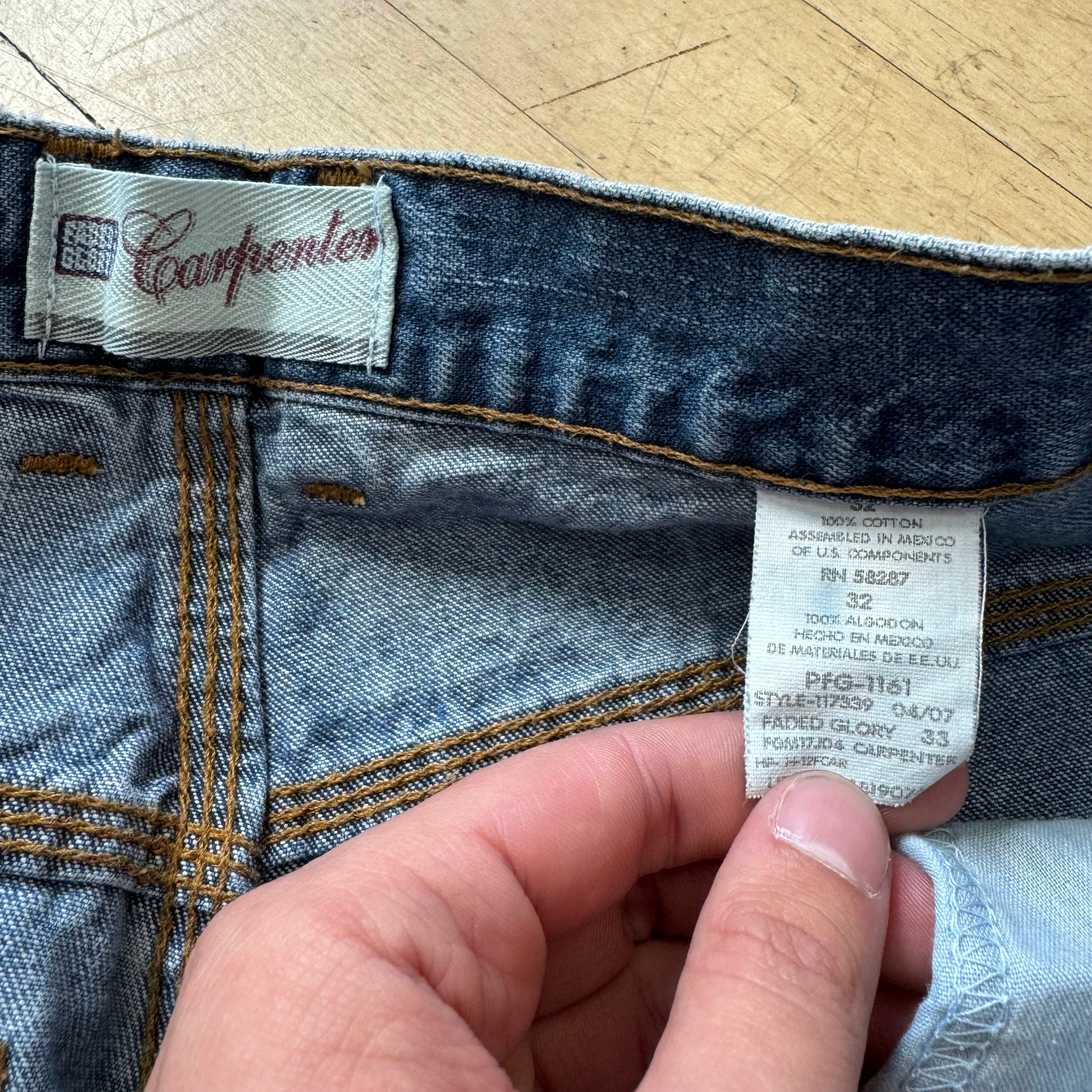 Vintage Faded Glory Carpenter Denim Jean Shorts Sz 32