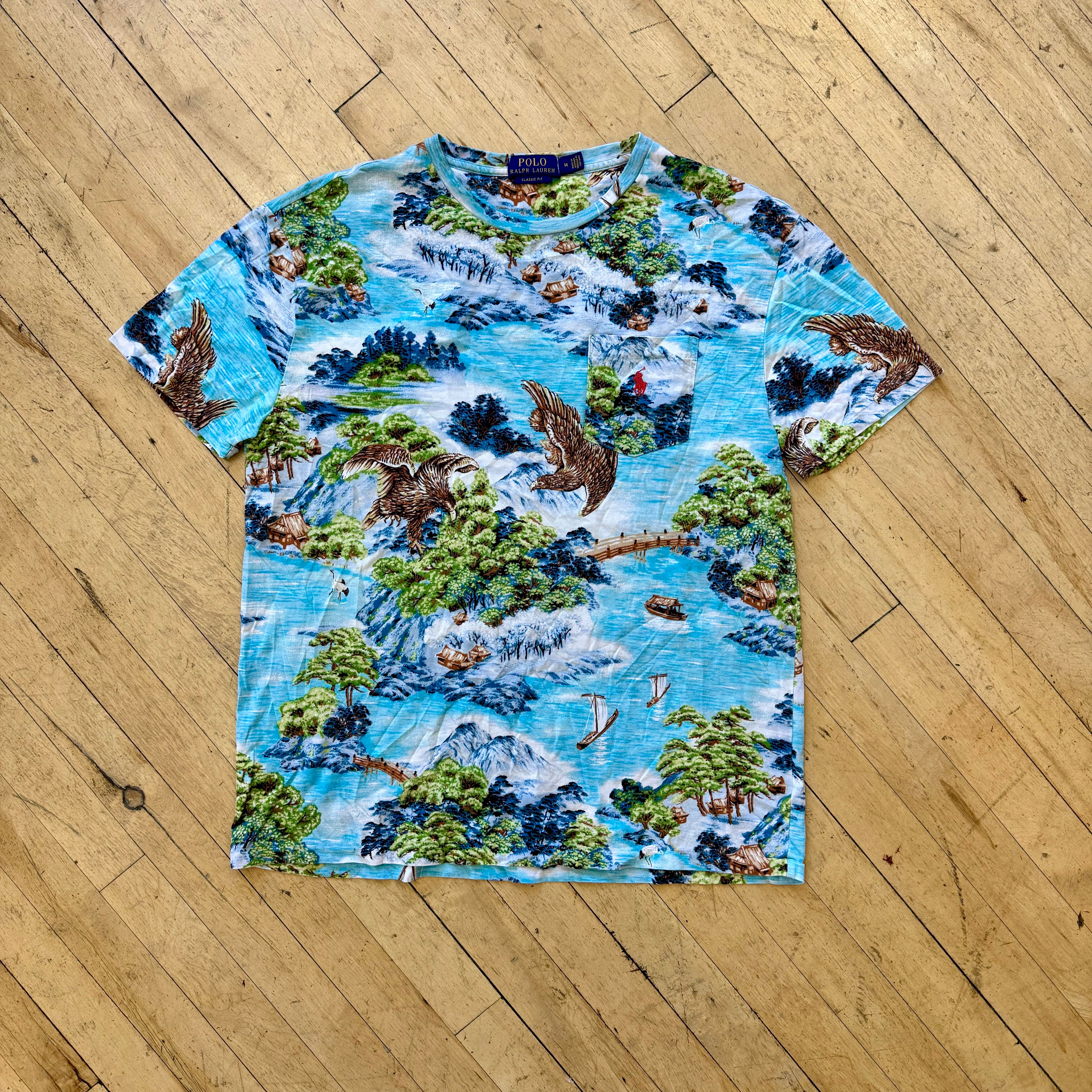 Polo RL Tropical Hawaiian Pocket T-shirt Sz M
