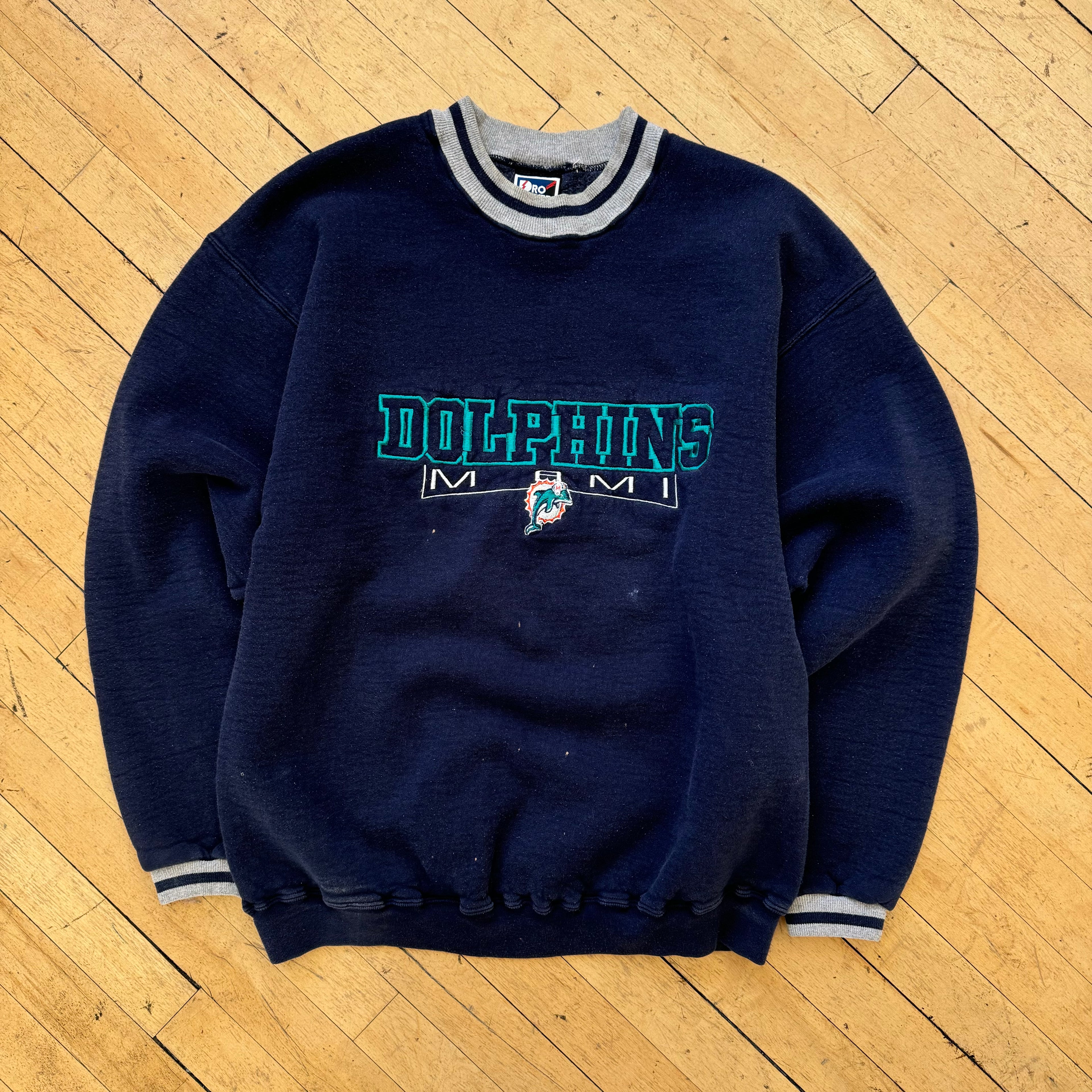 Vintage ProPlayer Miami Dolphins SpellOut CrewNeck Sz XL