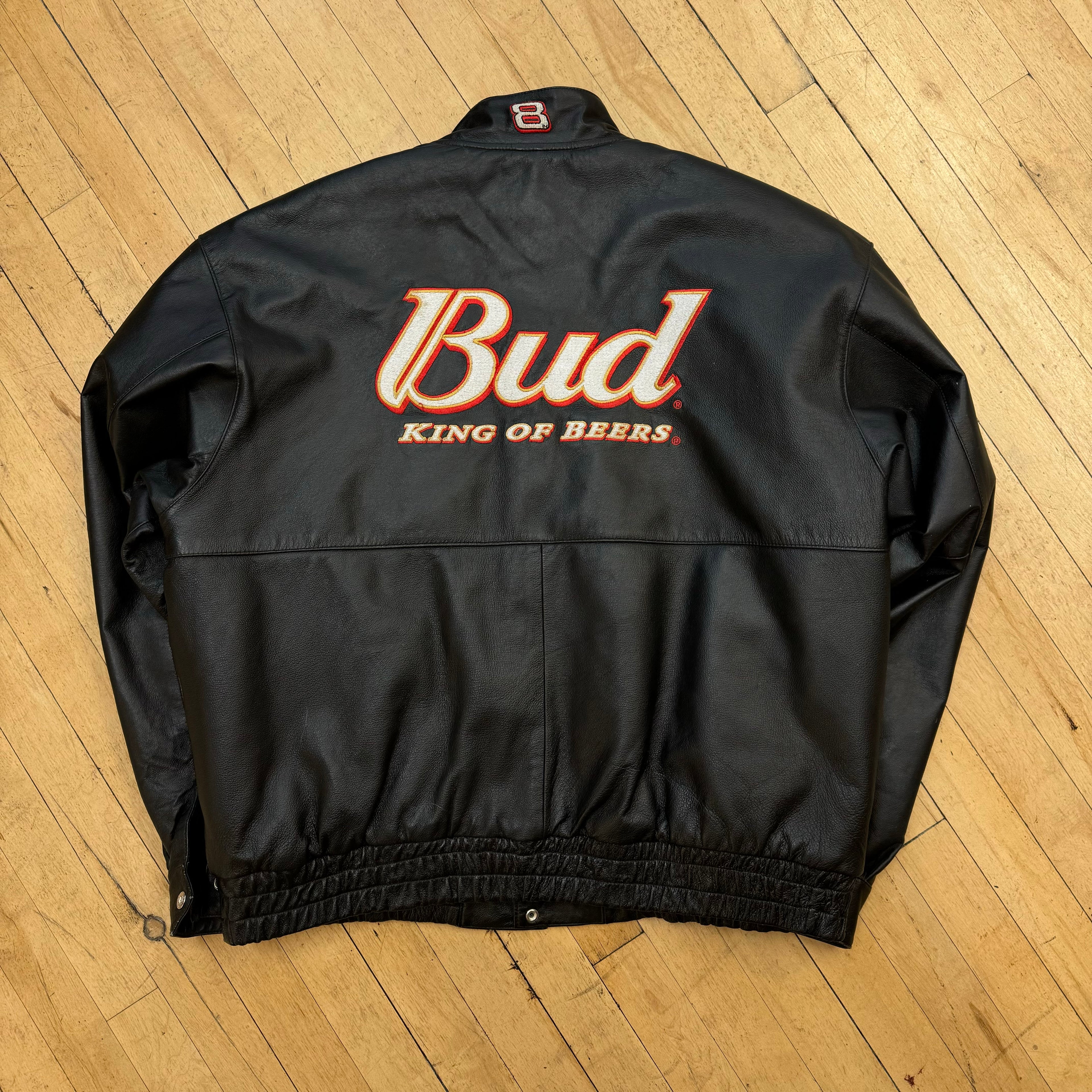 Vintage BudWiser Nascar JH Leather Jacket Sz XXL
