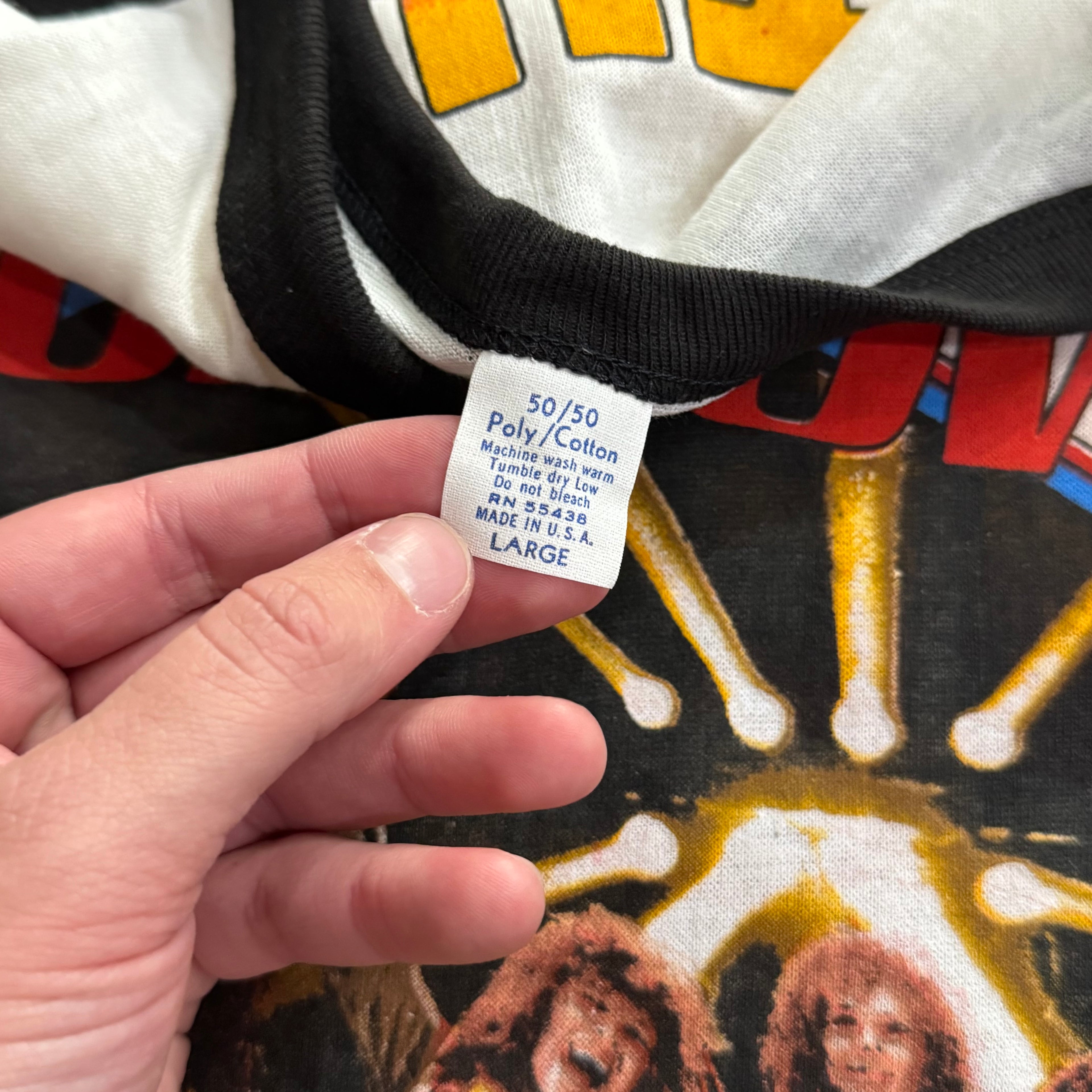 Vintage Bon Jovi Slippery When Wet Tour Raglan T-shirt Sz L