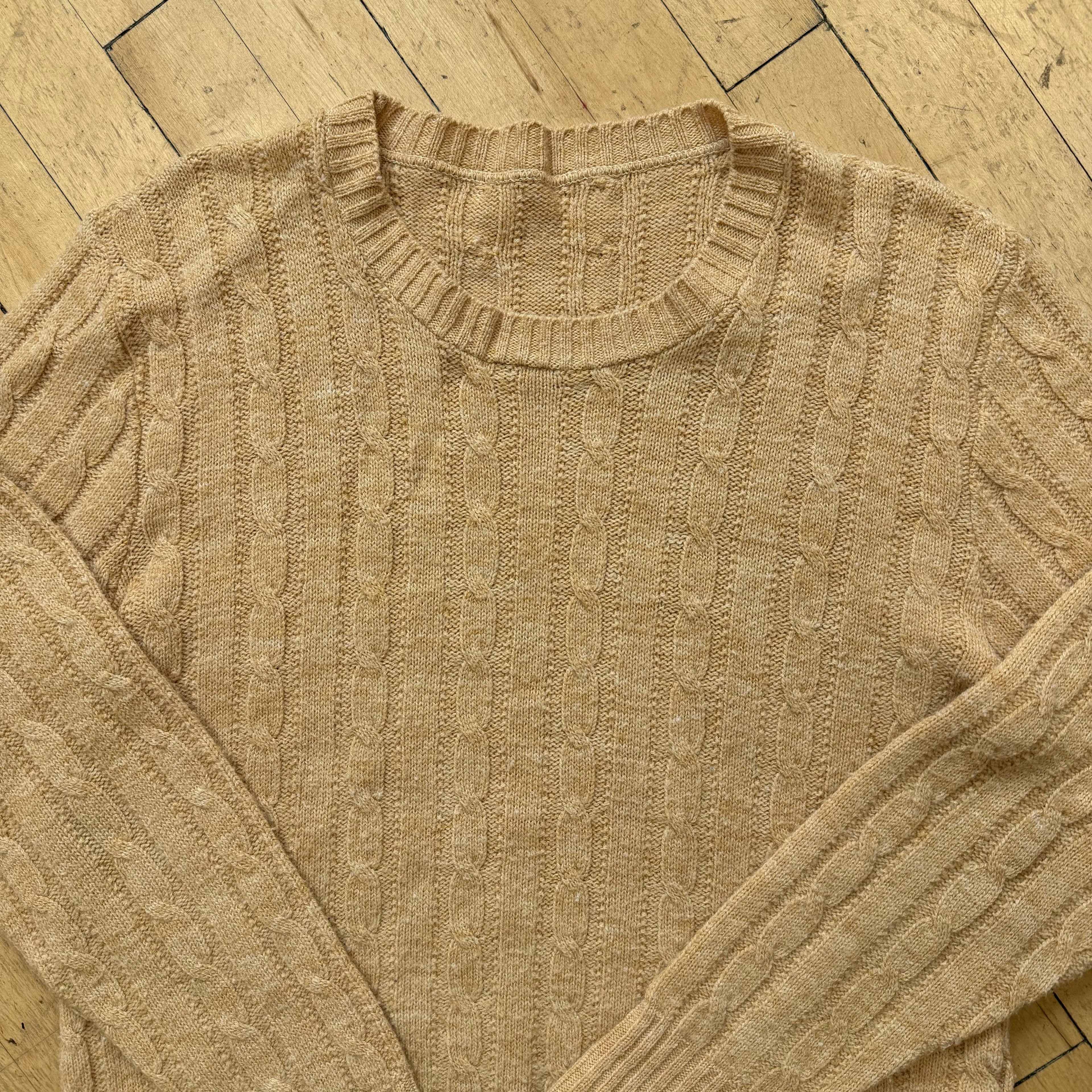 Vintage Tan Knit Sweater Sz M
