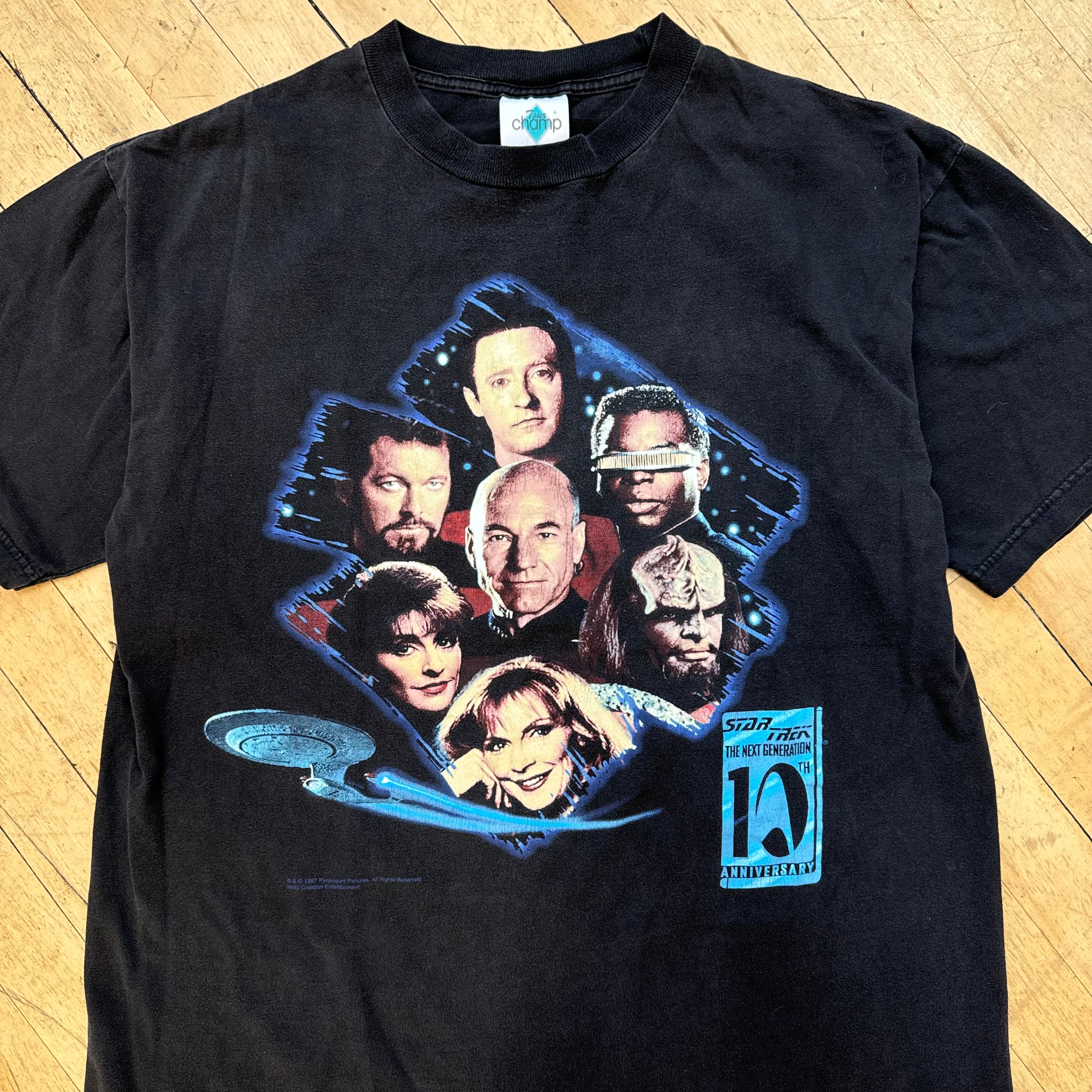 Vintage Star Trek Next Generation 10 Year Anniversary T-Shirt Sz L