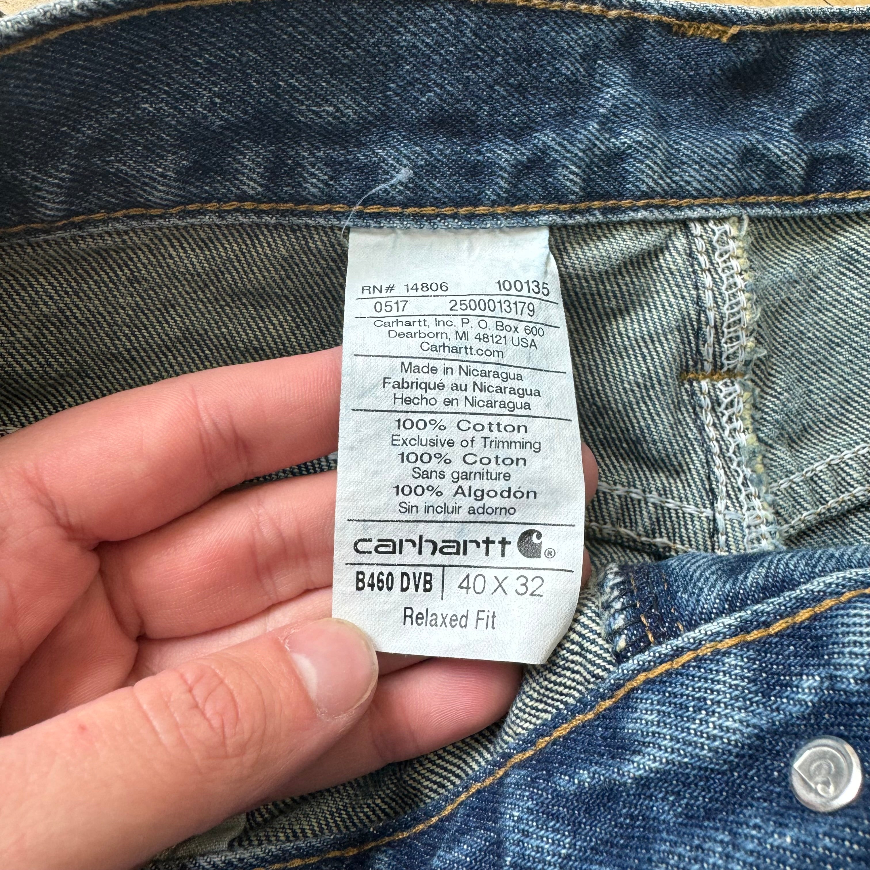 Vintage Carhartt Dark Wash Denim Jeans Sz 40x32