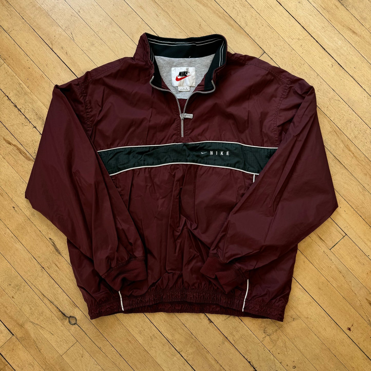 Vintage Maroon Nike SpellOut Jacket Sz L