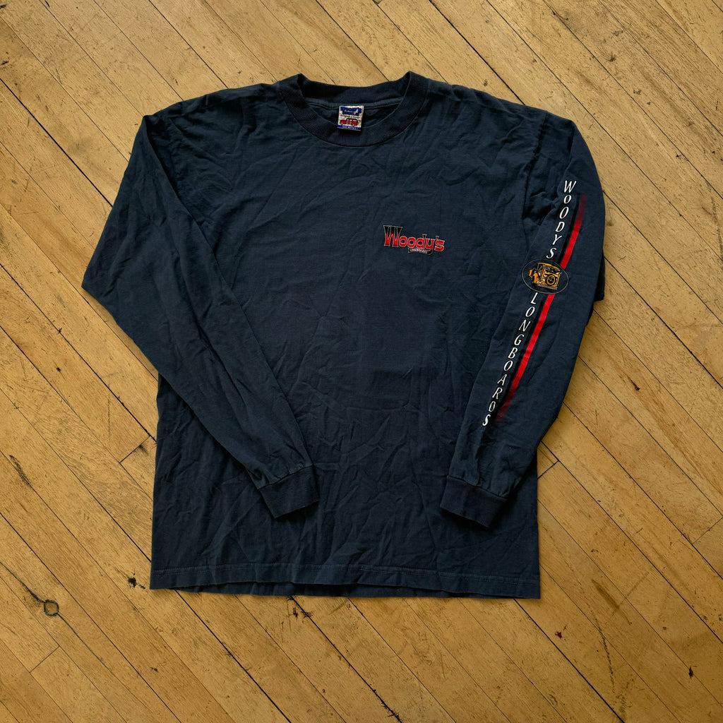 Vintage Woodys LongBoards Surf T-shirt Sz L