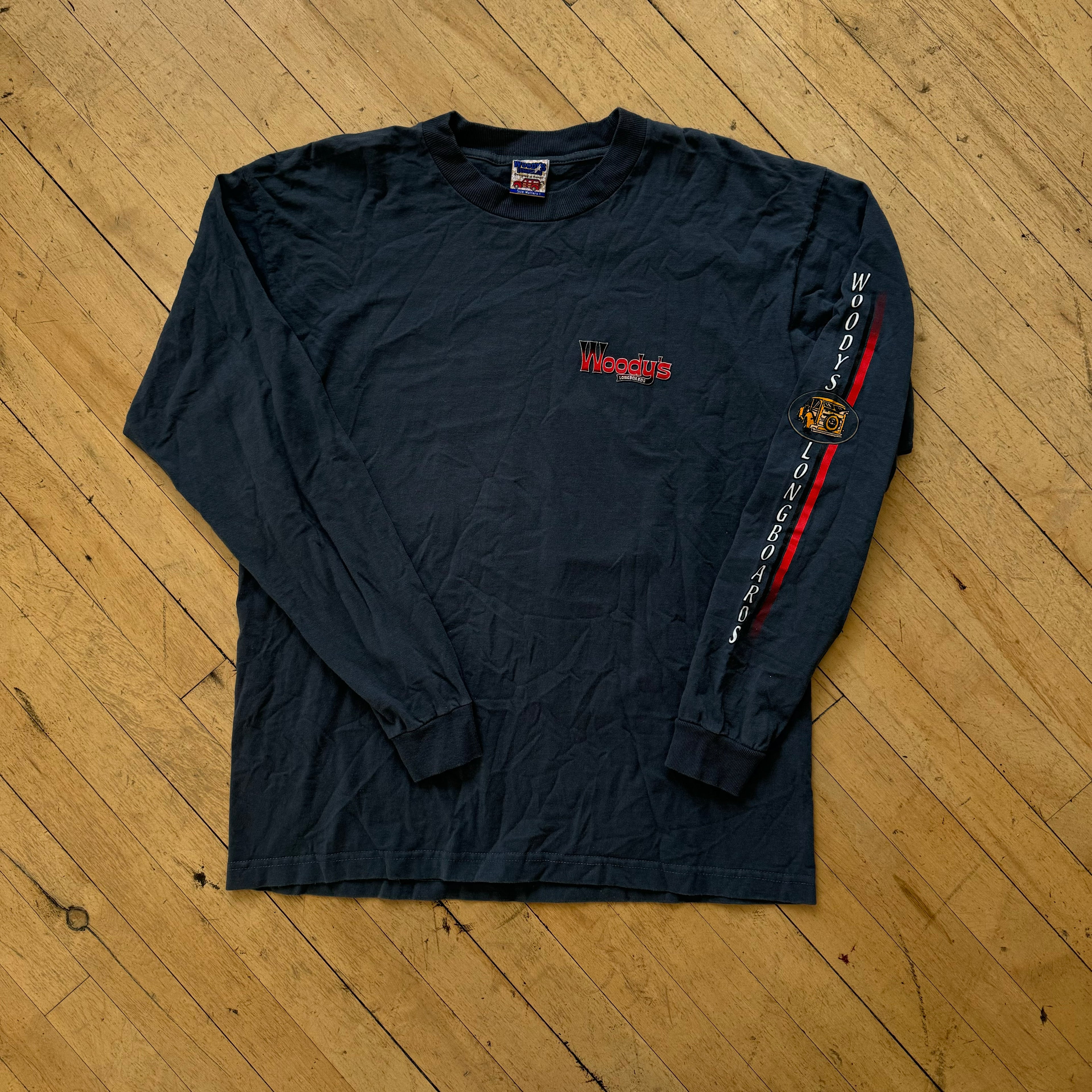 Vintage Woodys LongBoards Surf T-shirt Sz L