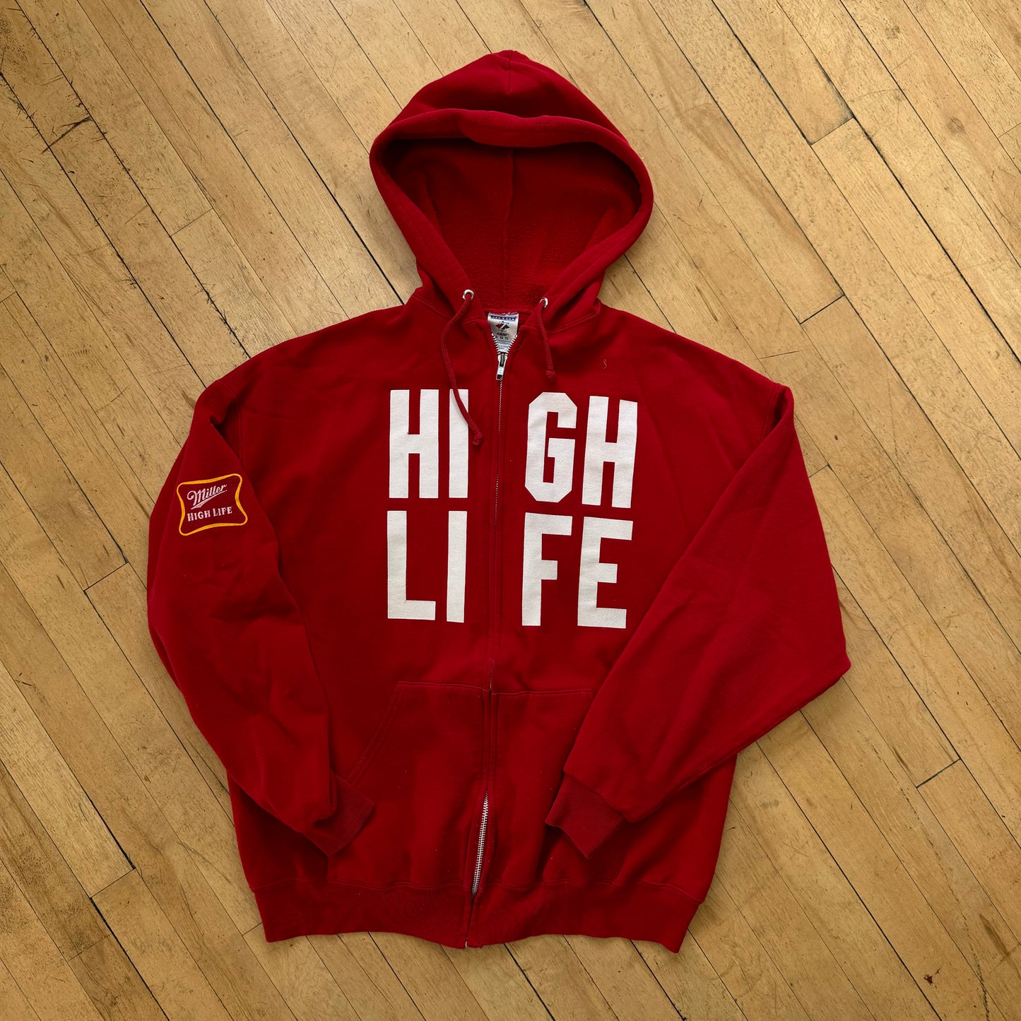 Y2K Miller High Life Zip Up Jacket Sz L