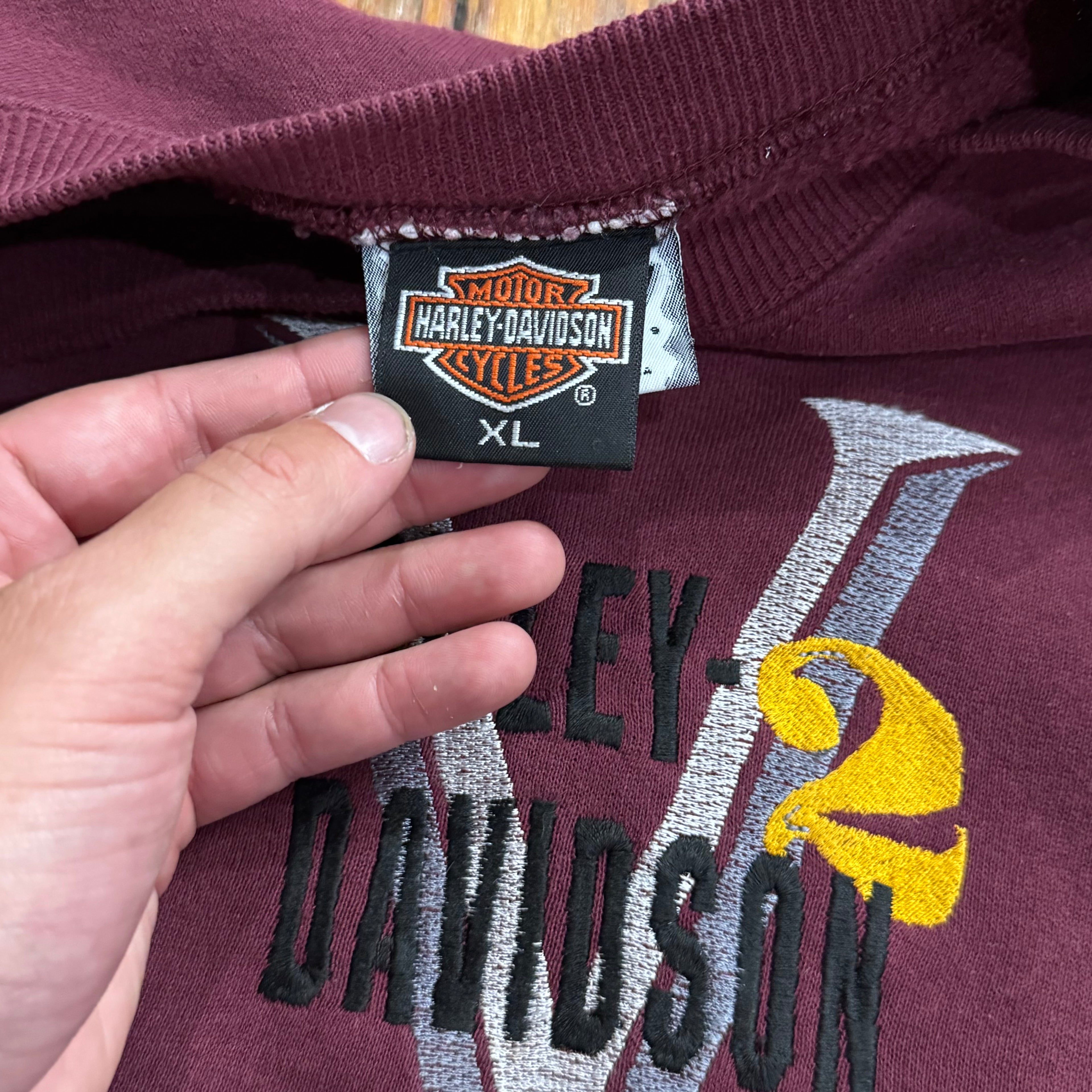 Vintage Harley Davidson V2 Embroidered Crewneck Sz XL