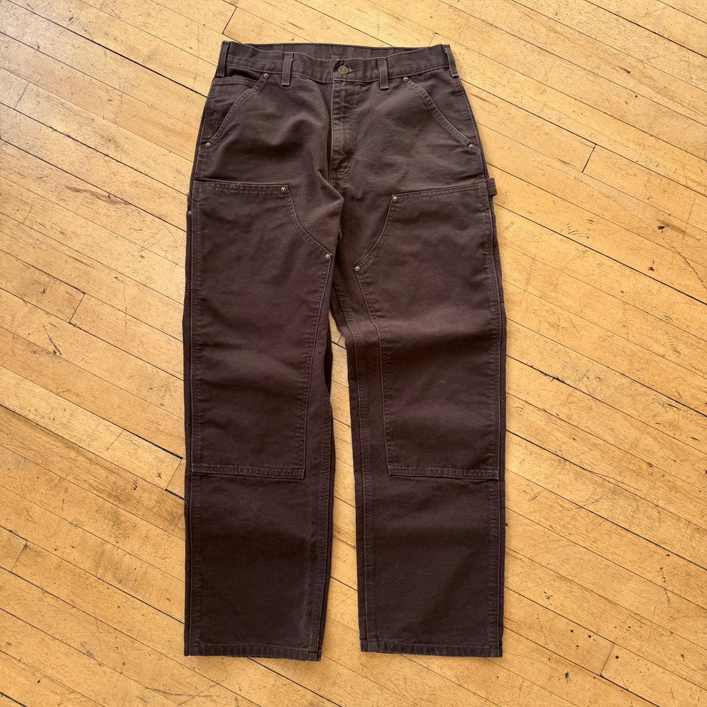 Vintage Brown Carhartt Double Knee Denim Jeans Sz 32x32