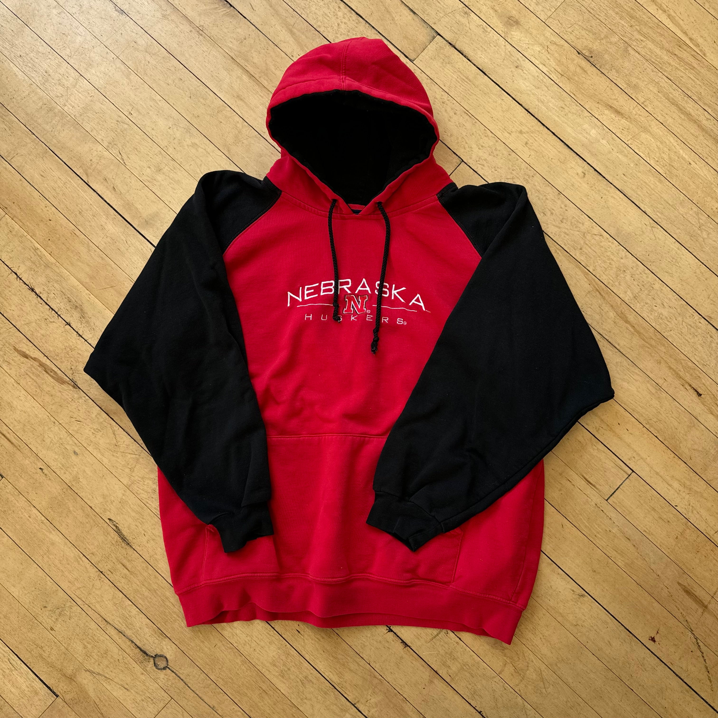 Vintage Nebraska Huskers Hoodie Sz L