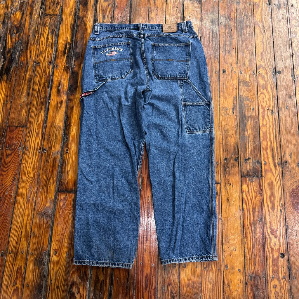 Vintage US Polo Assn Embroidered Denim Jeans Sz 40x32