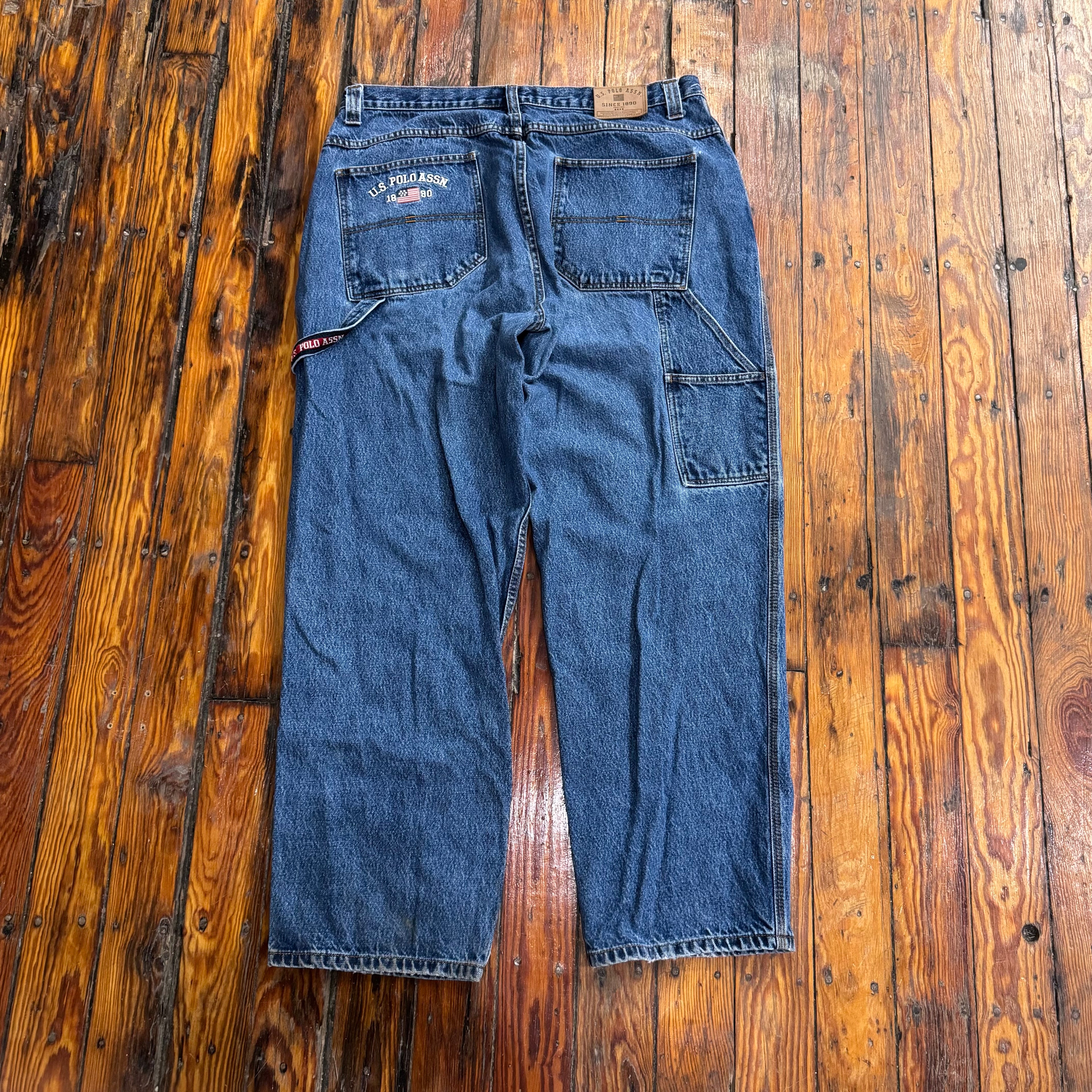 Vintage US Polo Assn Embroidered Denim Jeans Sz 40x32