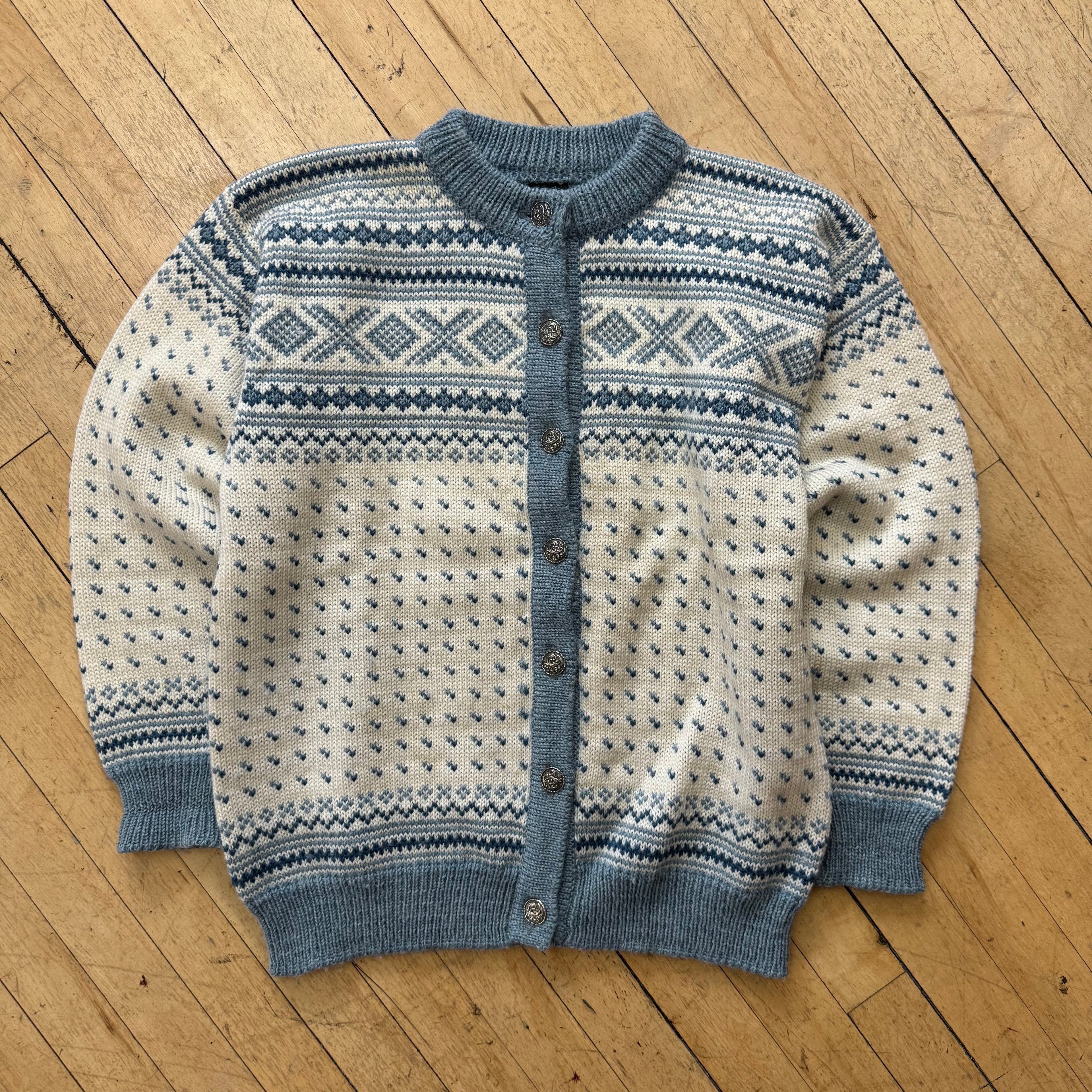 Vintage Dale of Norway Wool Cardigan Sweater Sz M