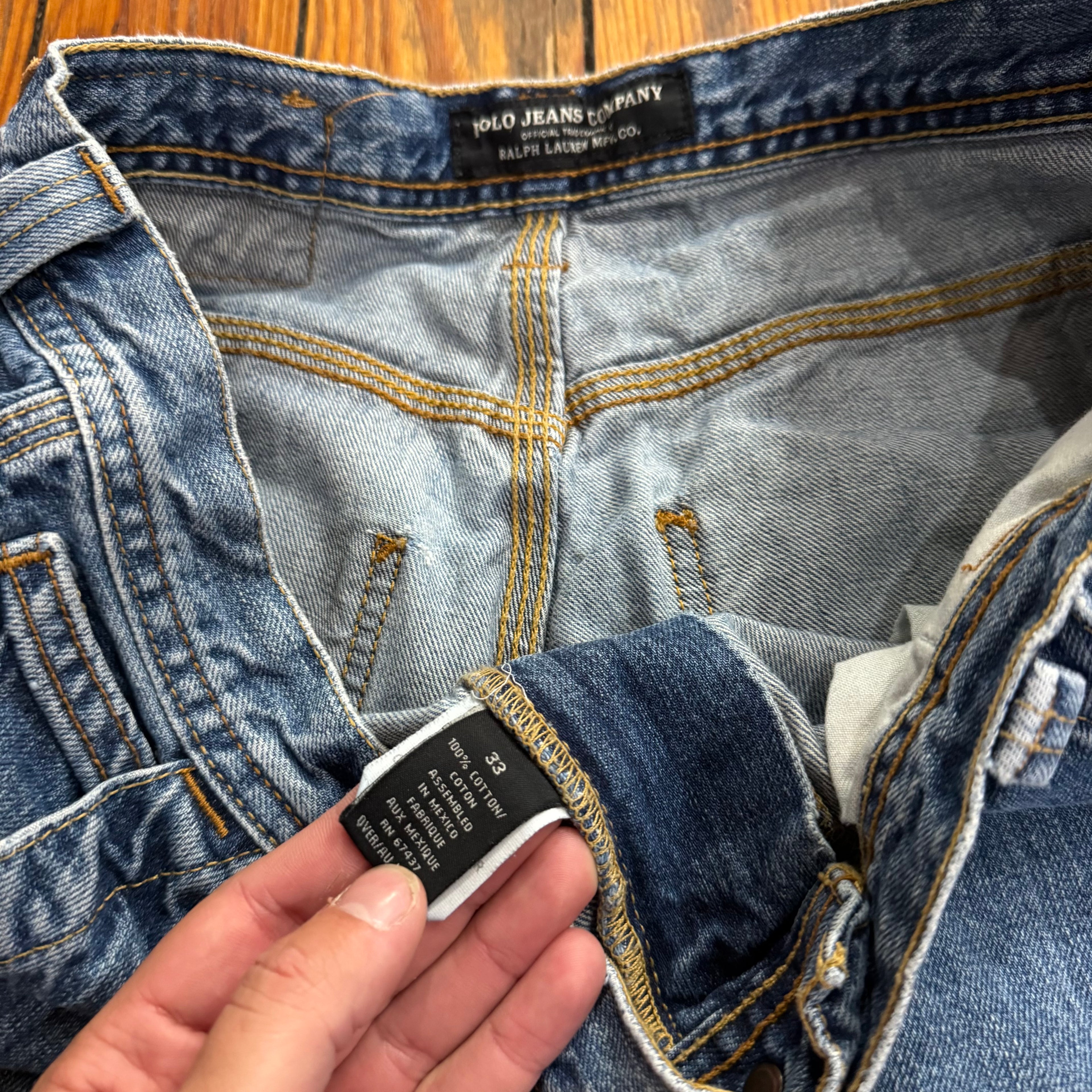 Vintage Polo Jeans Company Denim Shorts Sz 33