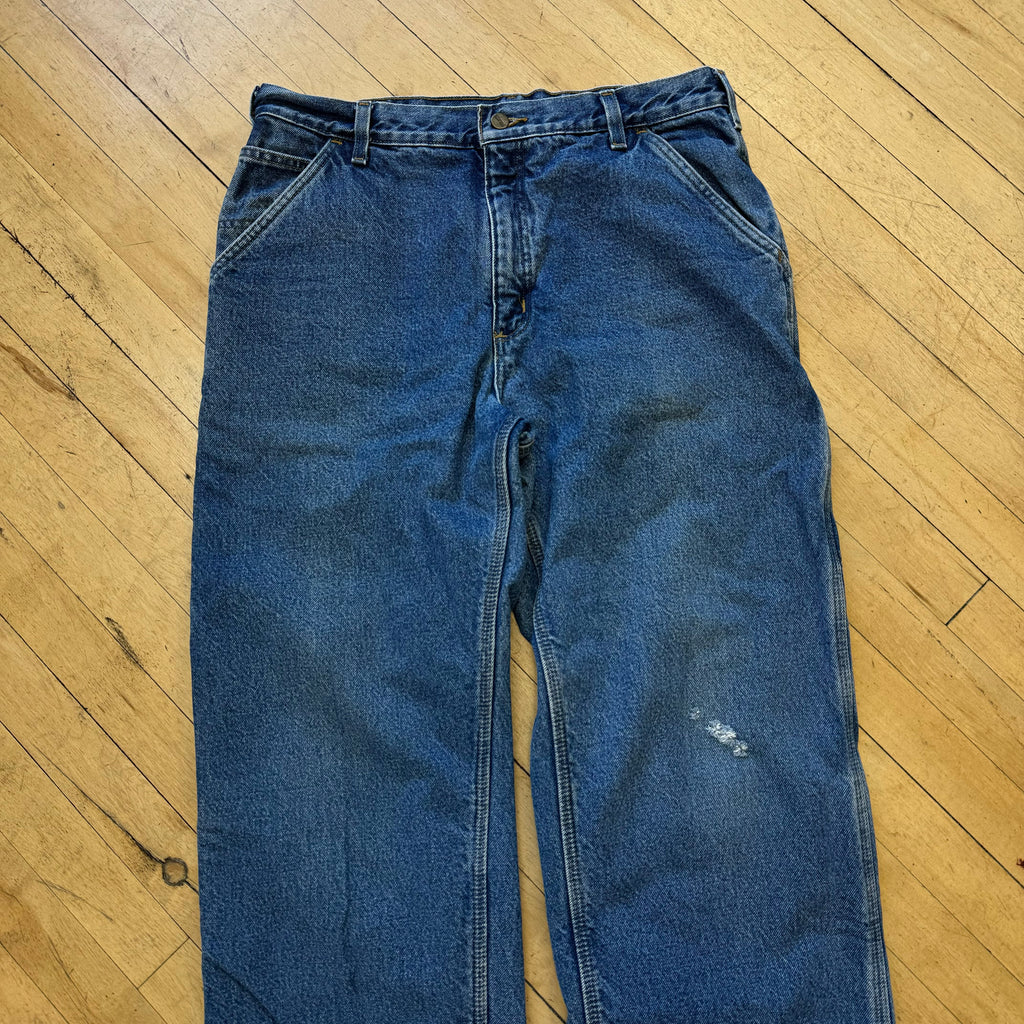 Vintage Blanket Lined Carhartt Denim Jeans Sz 36x34