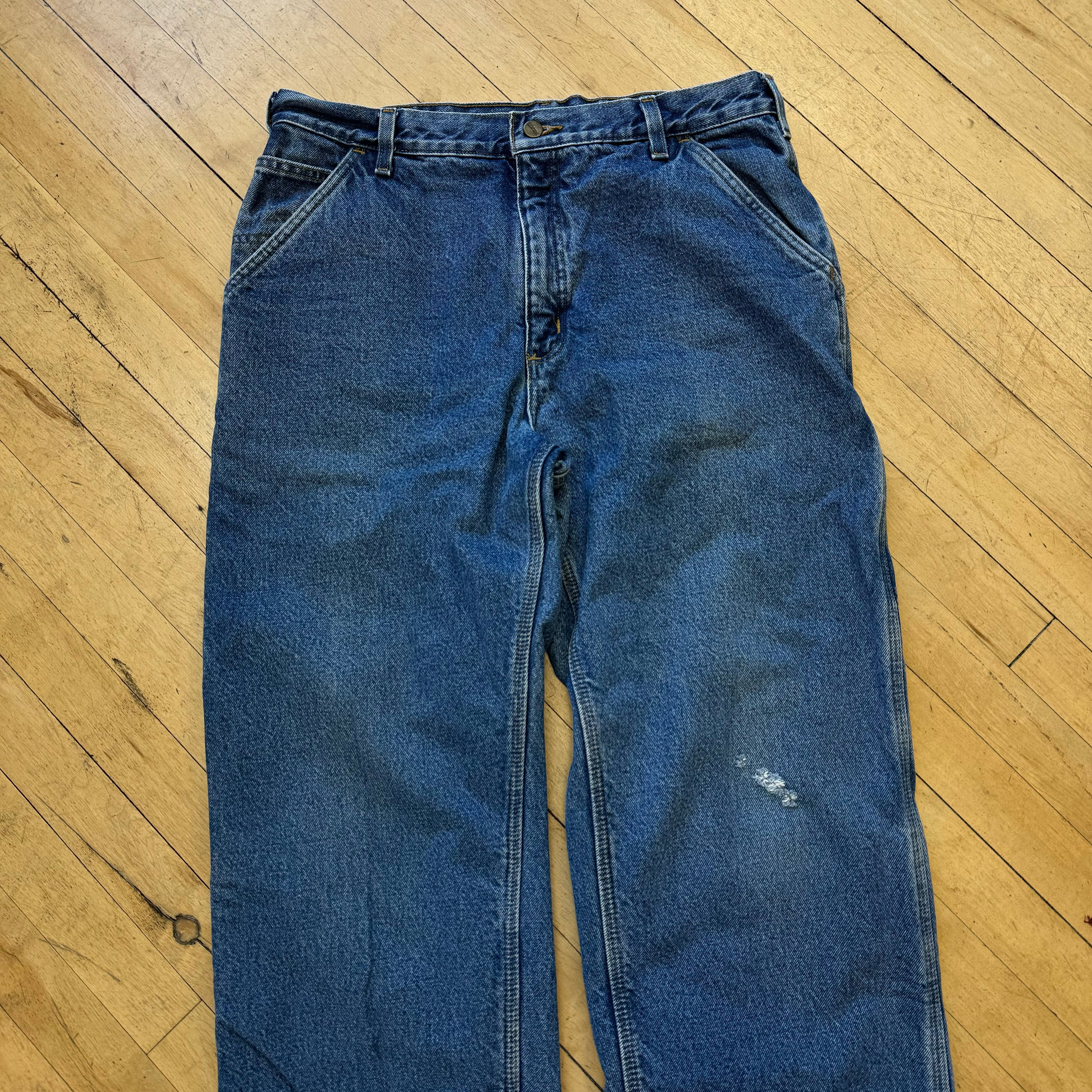 Vintage Blanket Lined Carhartt Denim Jeans Sz 36x34