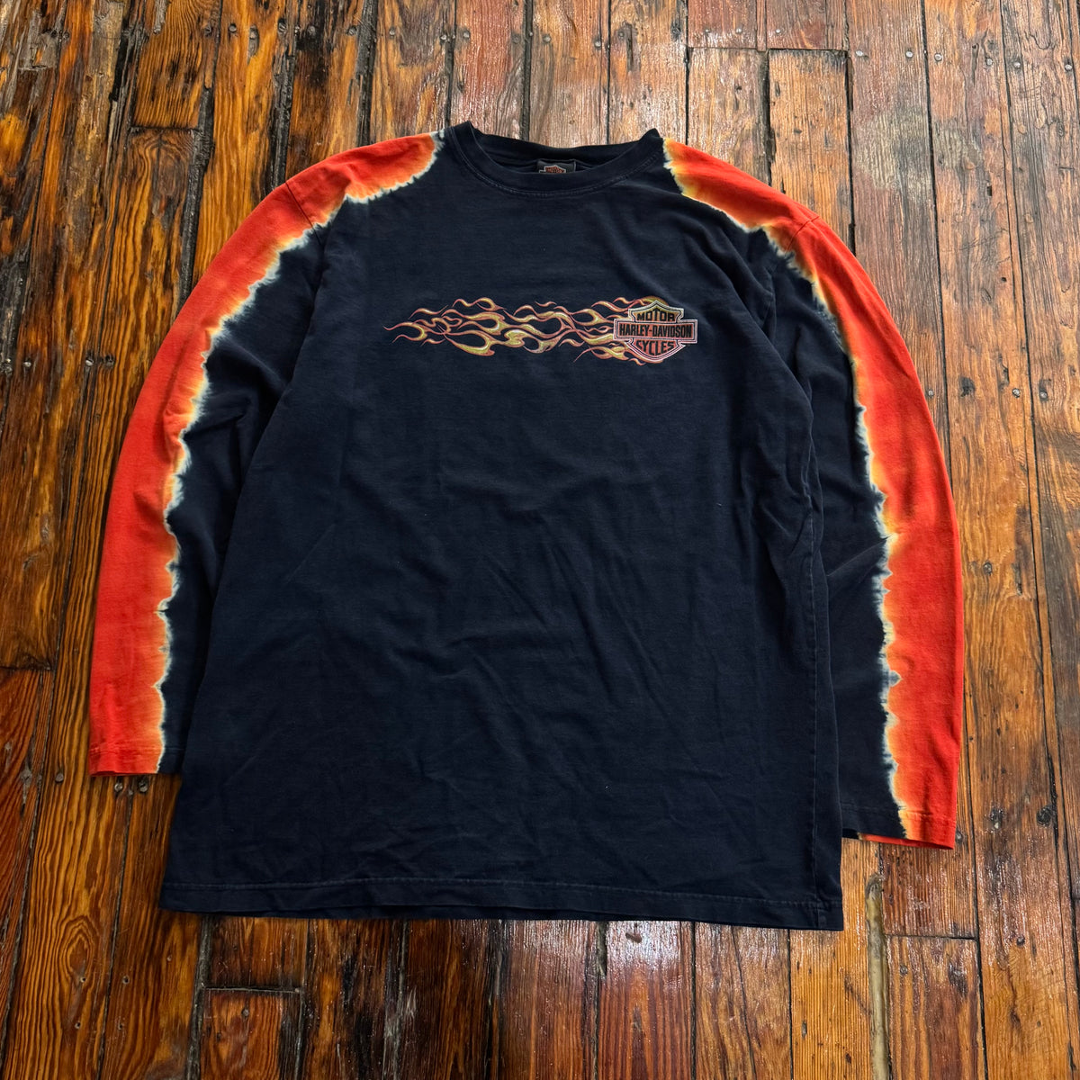 Vintage Harley Davidson Flame Long Sleeve T-shirt Sz L
