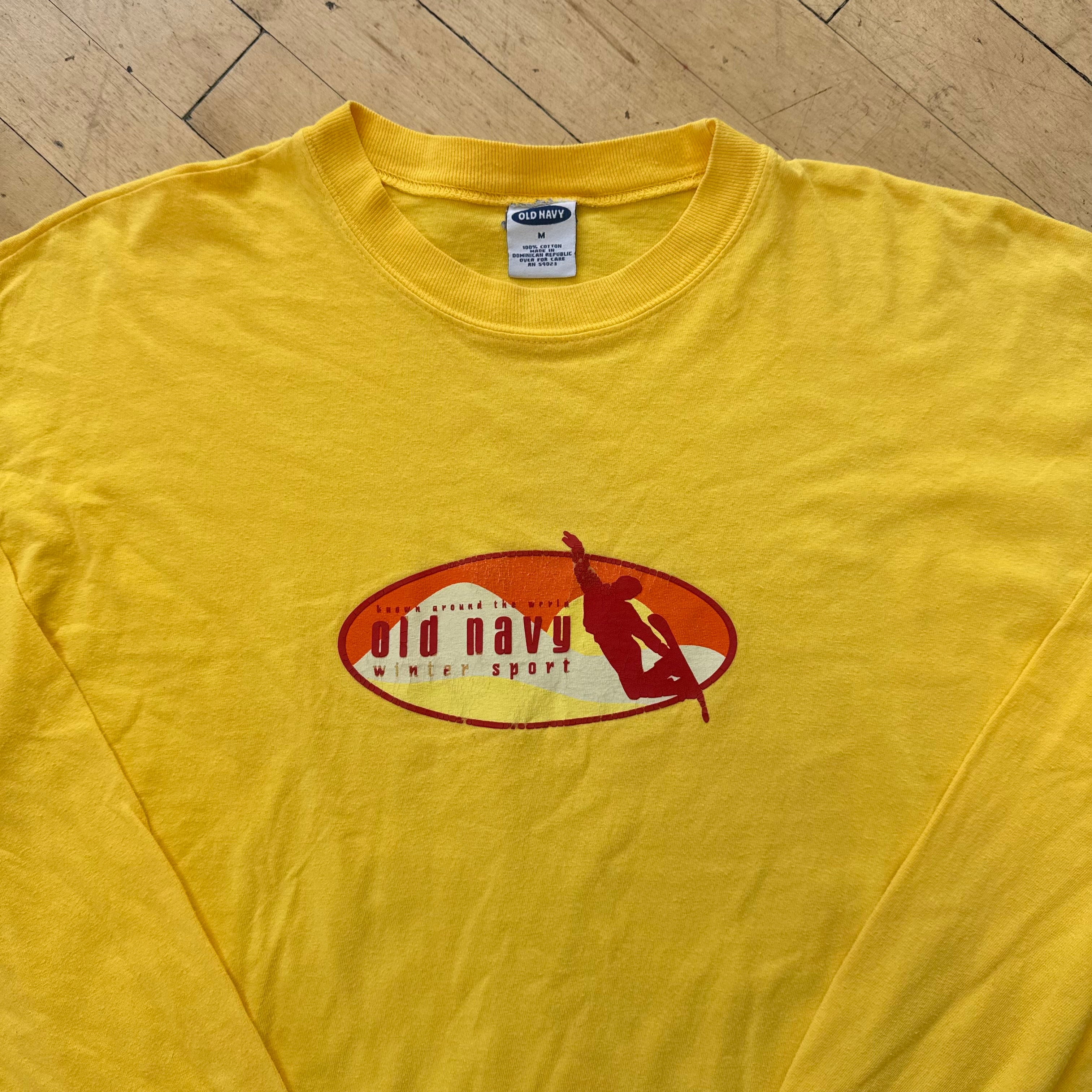 Vintage Old Navy Winter Sports Long Sleeve T-shirt Sz M