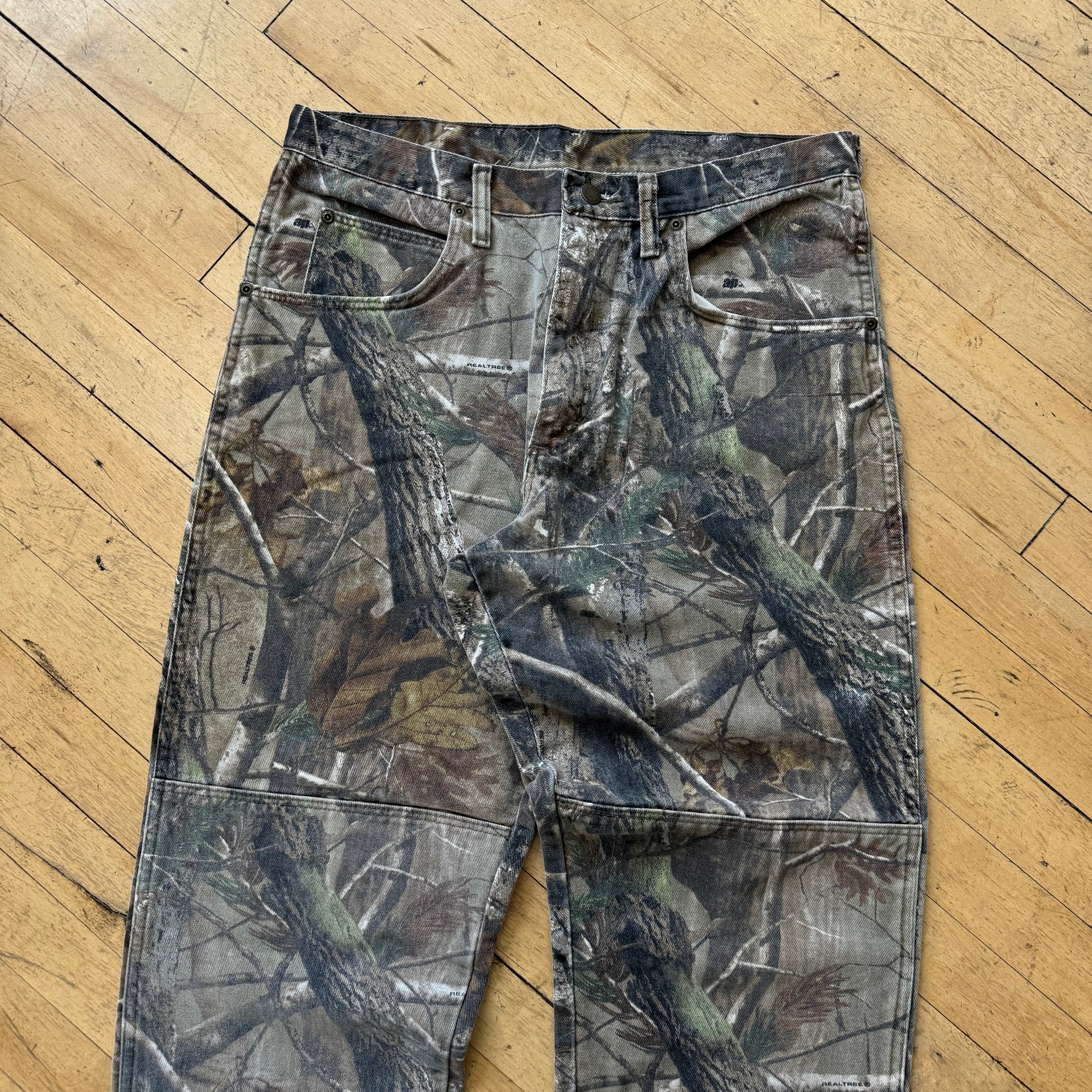 Vintage Wrangler Camo Denim Double Knee Jeans Sz 32x34