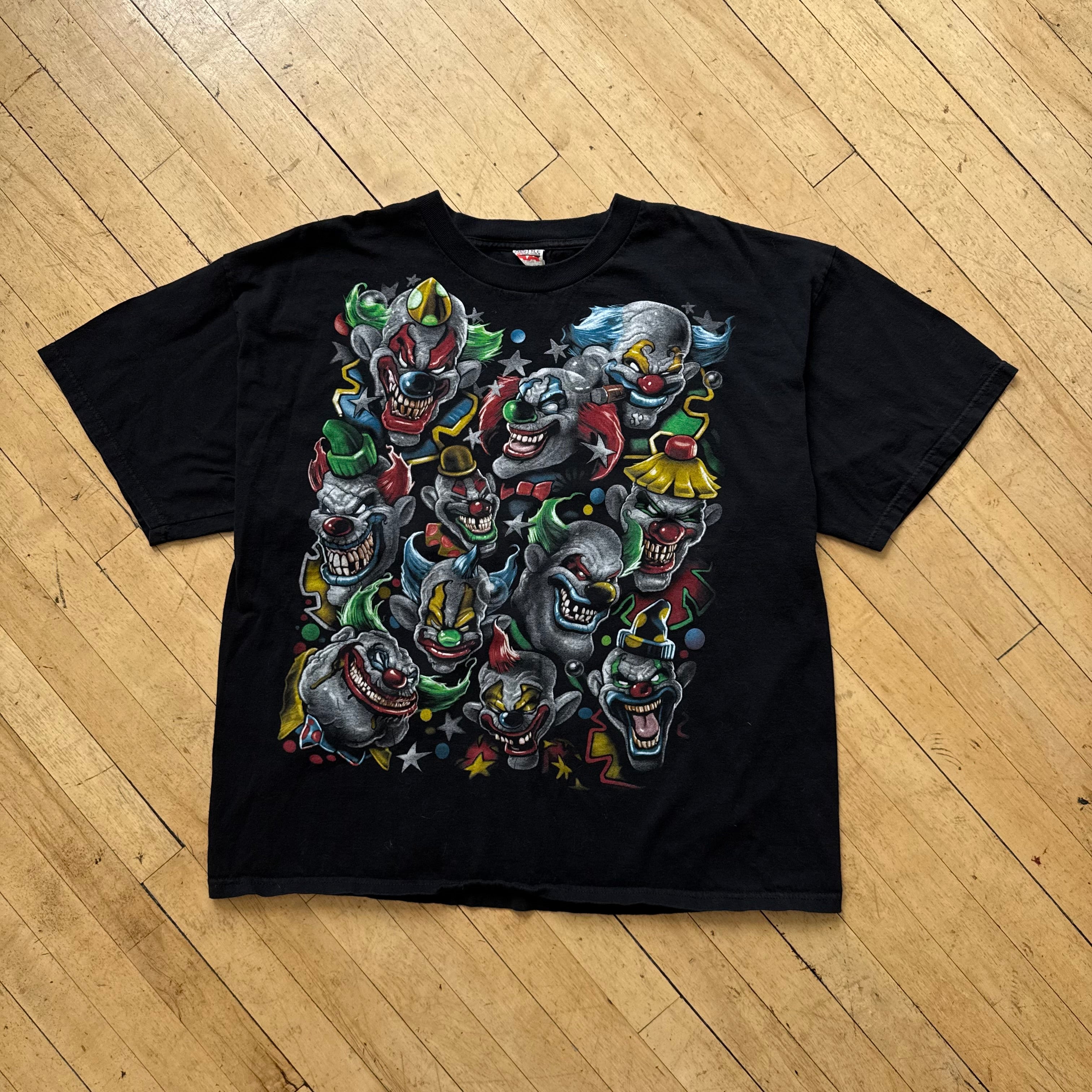 Y2K Clown Collage T-shirt Sz XXL