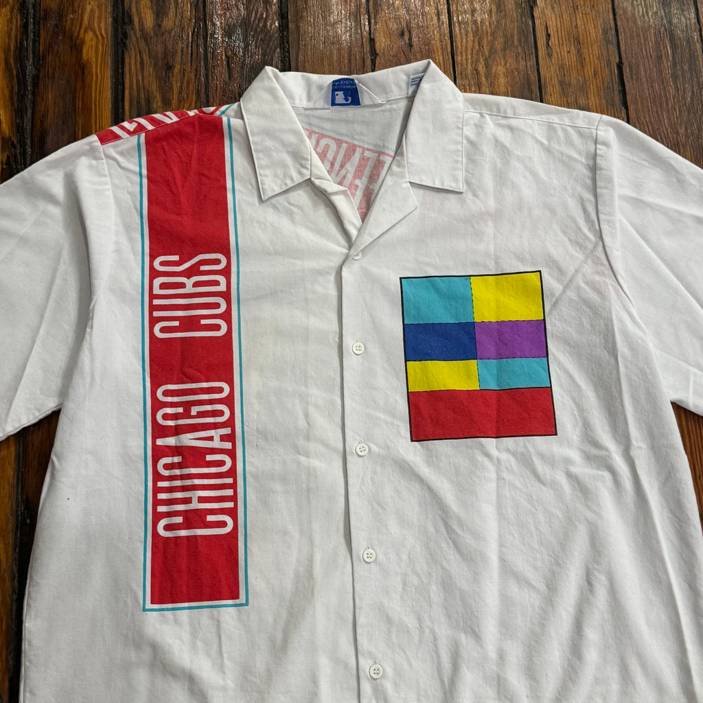 Vintage Chicago Cubs MLB Button Up T-shirt Sz L