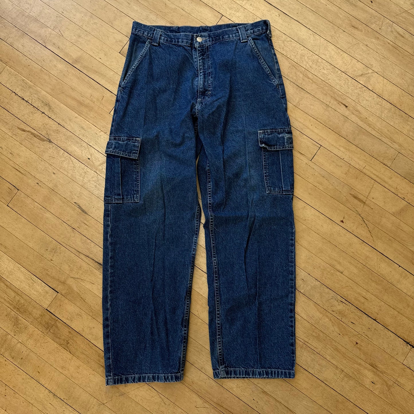 Vintage Wrangler Cargo Denim Jeans Sz 34x32