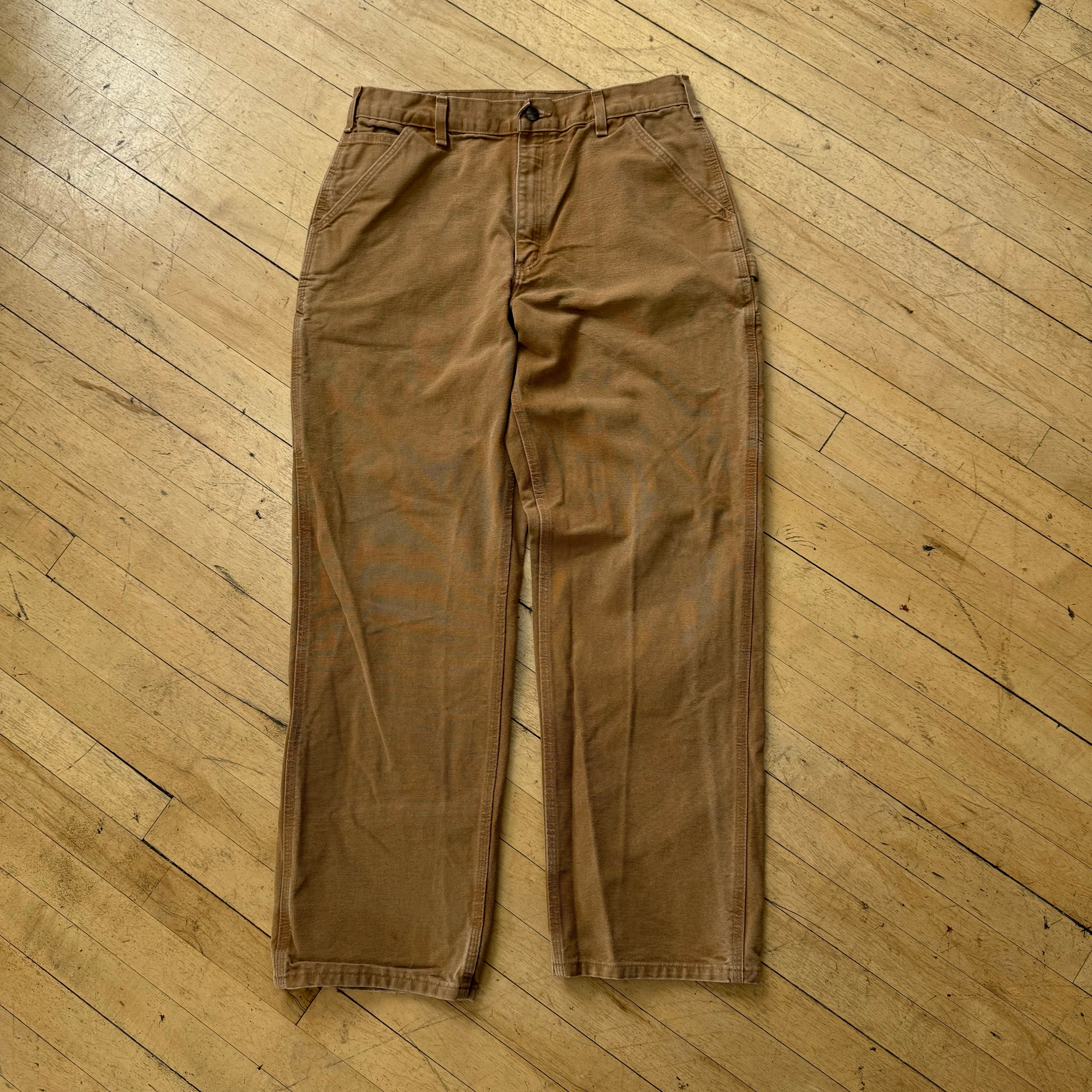 Vintage Carhartt Khaki Denim Jeans Sz 34x32