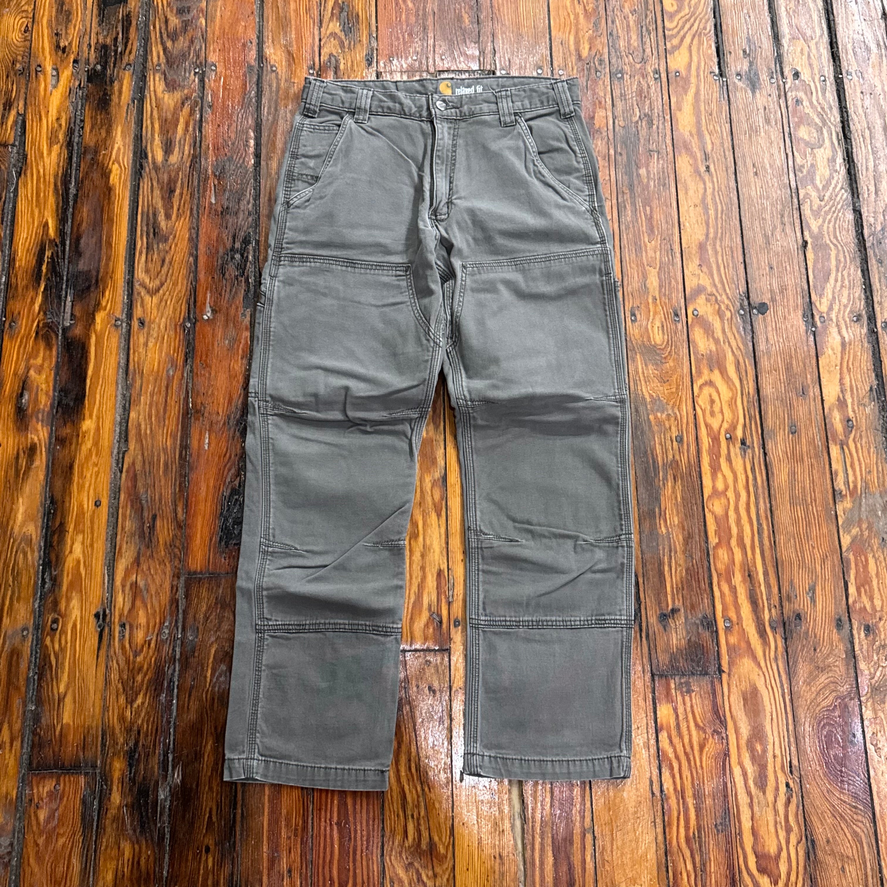 Olive Carhartt Double Knee Khaki Pants Sz 31x30