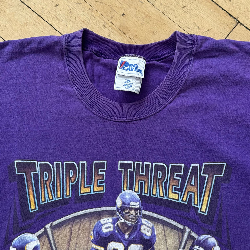 Vintage Triple Threat Minnesota Vikings T-Shirt Sz XXL