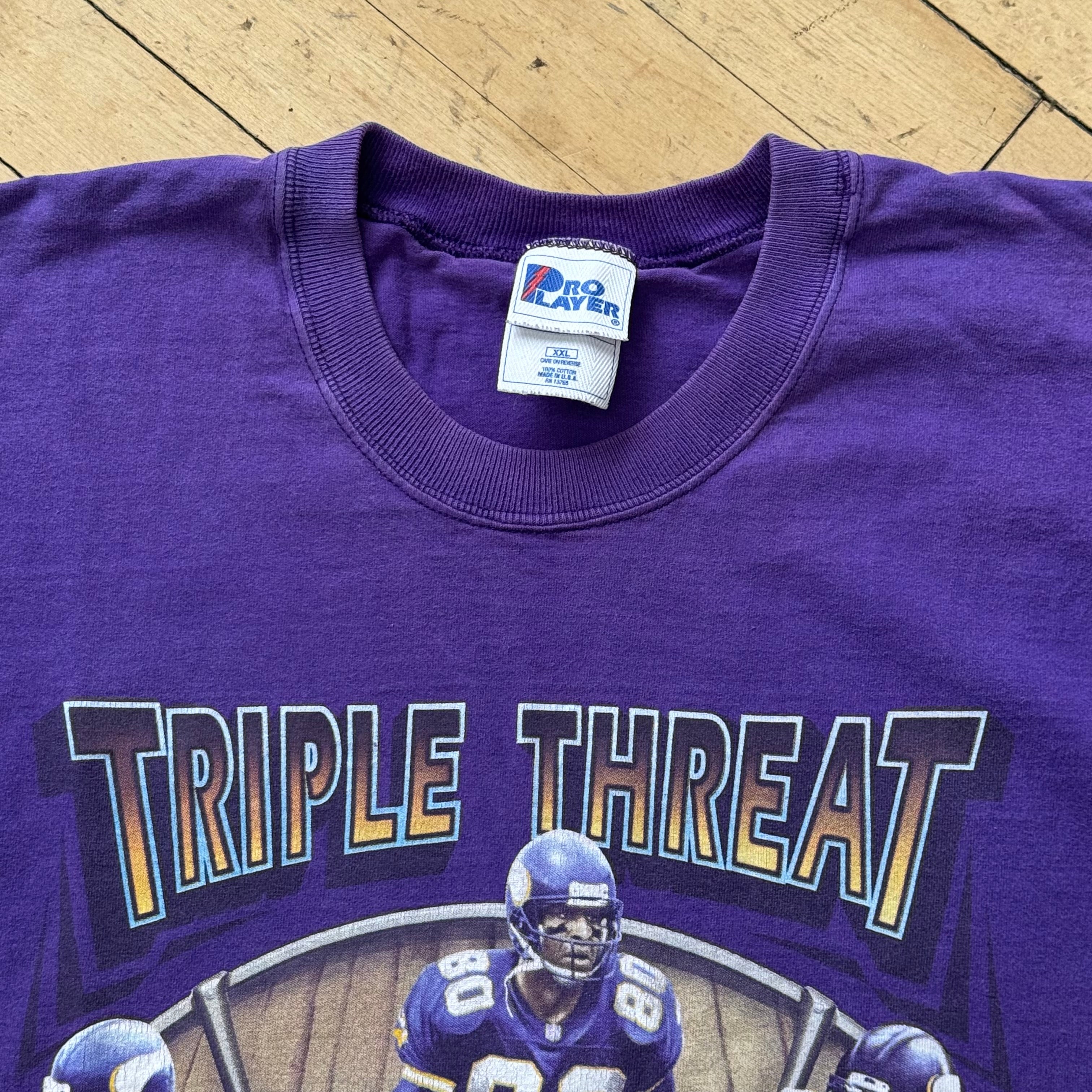 Vintage Triple Threat Minnesota Vikings T-Shirt Sz XXL
