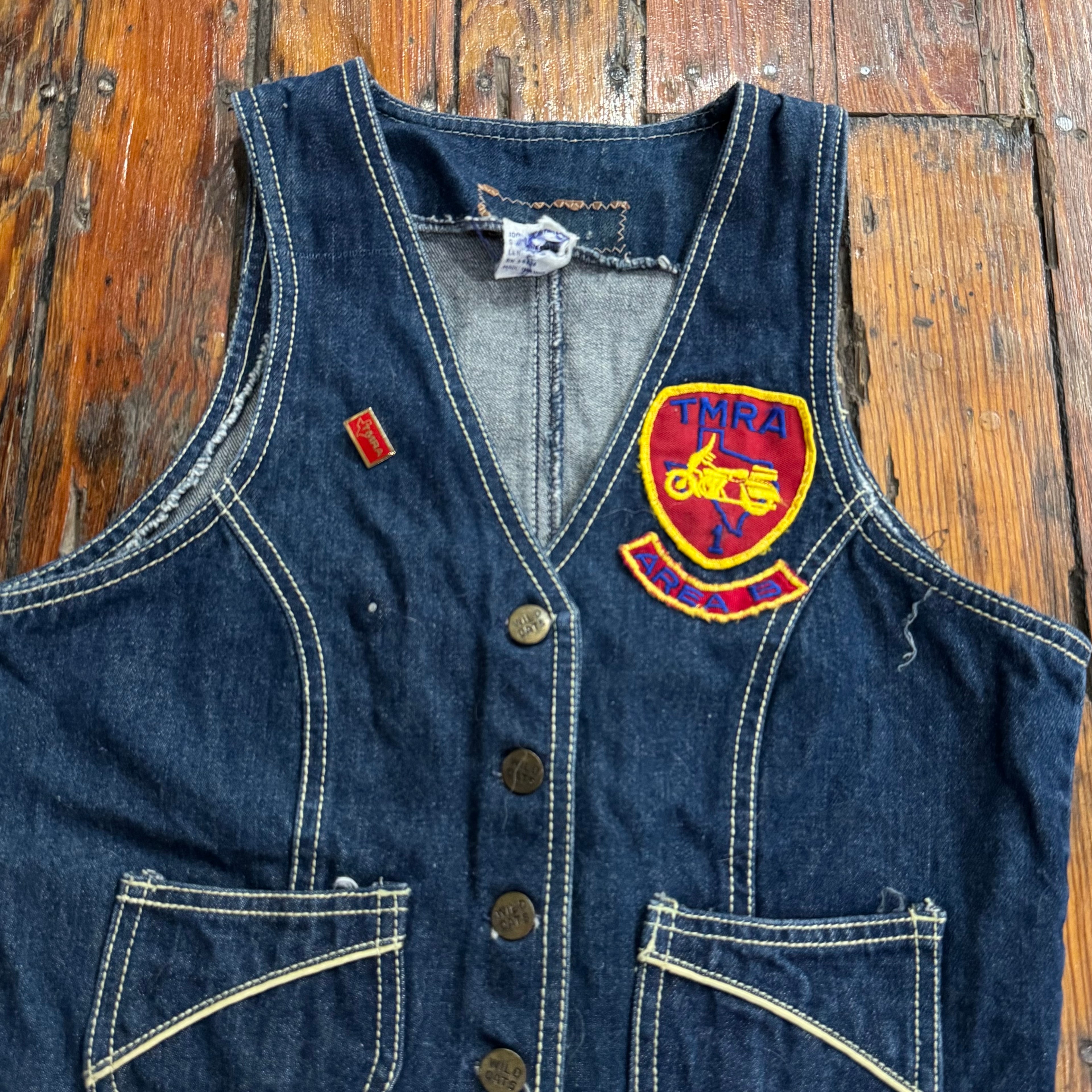 Vintage Wild Oats Jean Vest Sz S