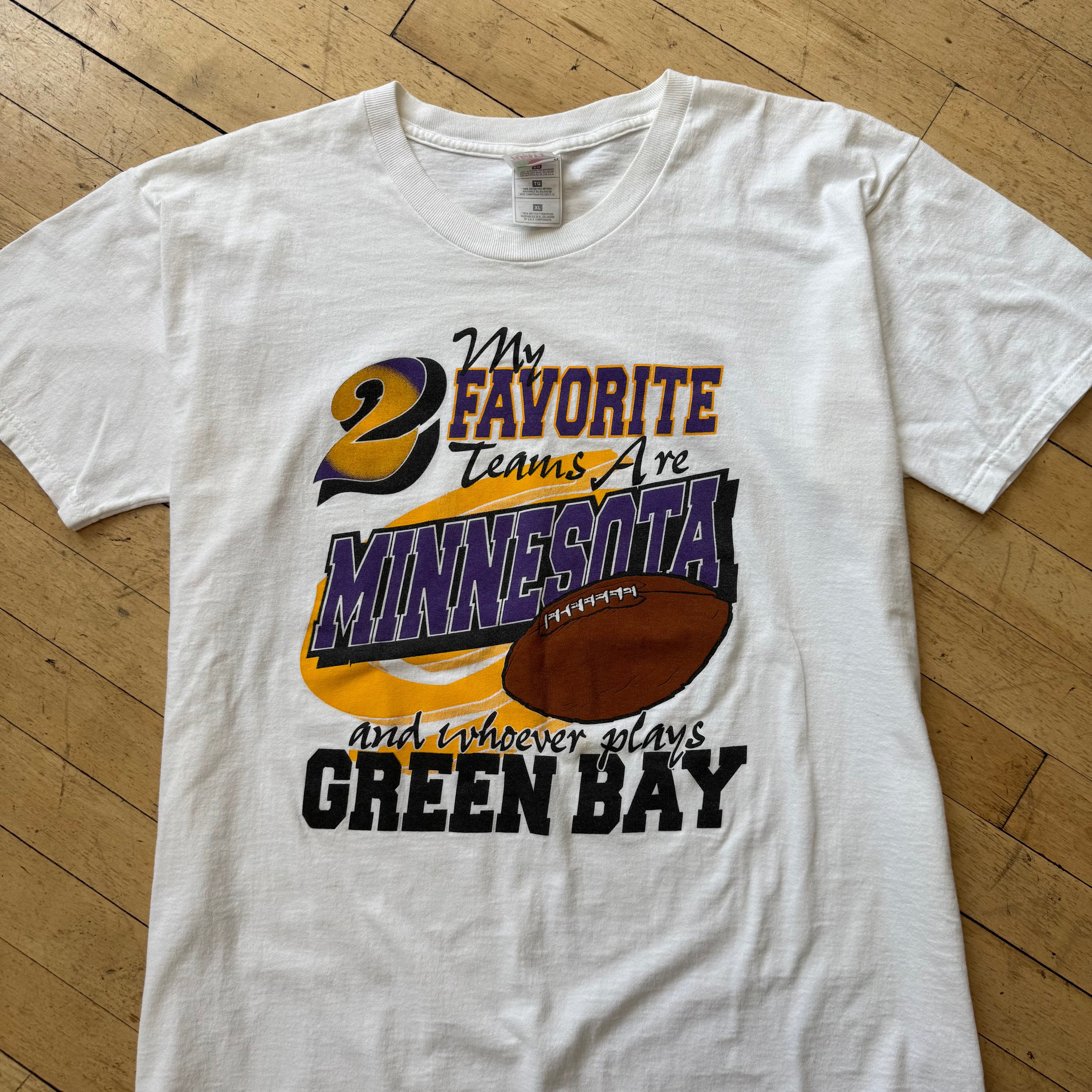 My two favorite teams are Vikings & … T-shirt Sz L
