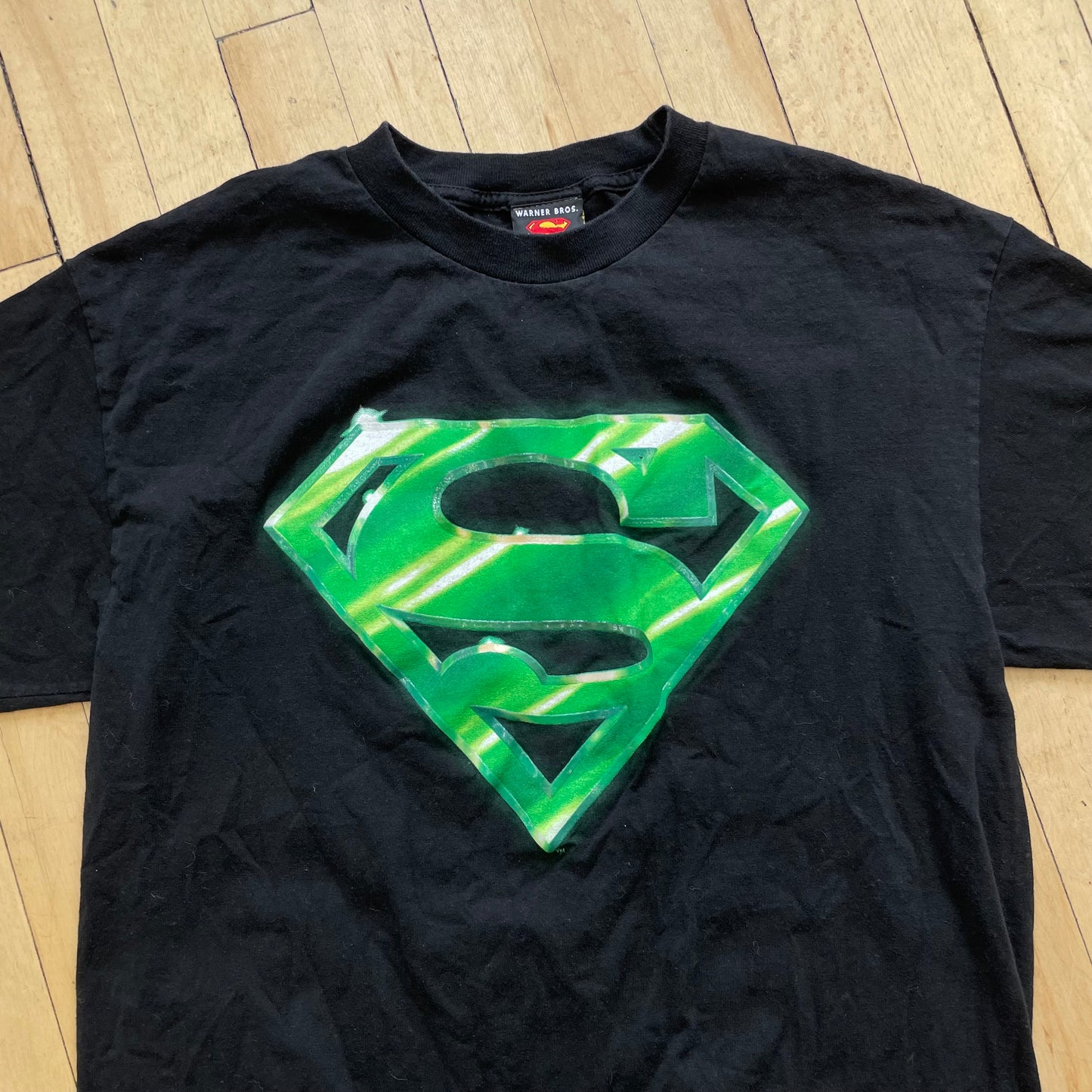 Vintage Warner Bros Superman Logo T-shirt Sz M