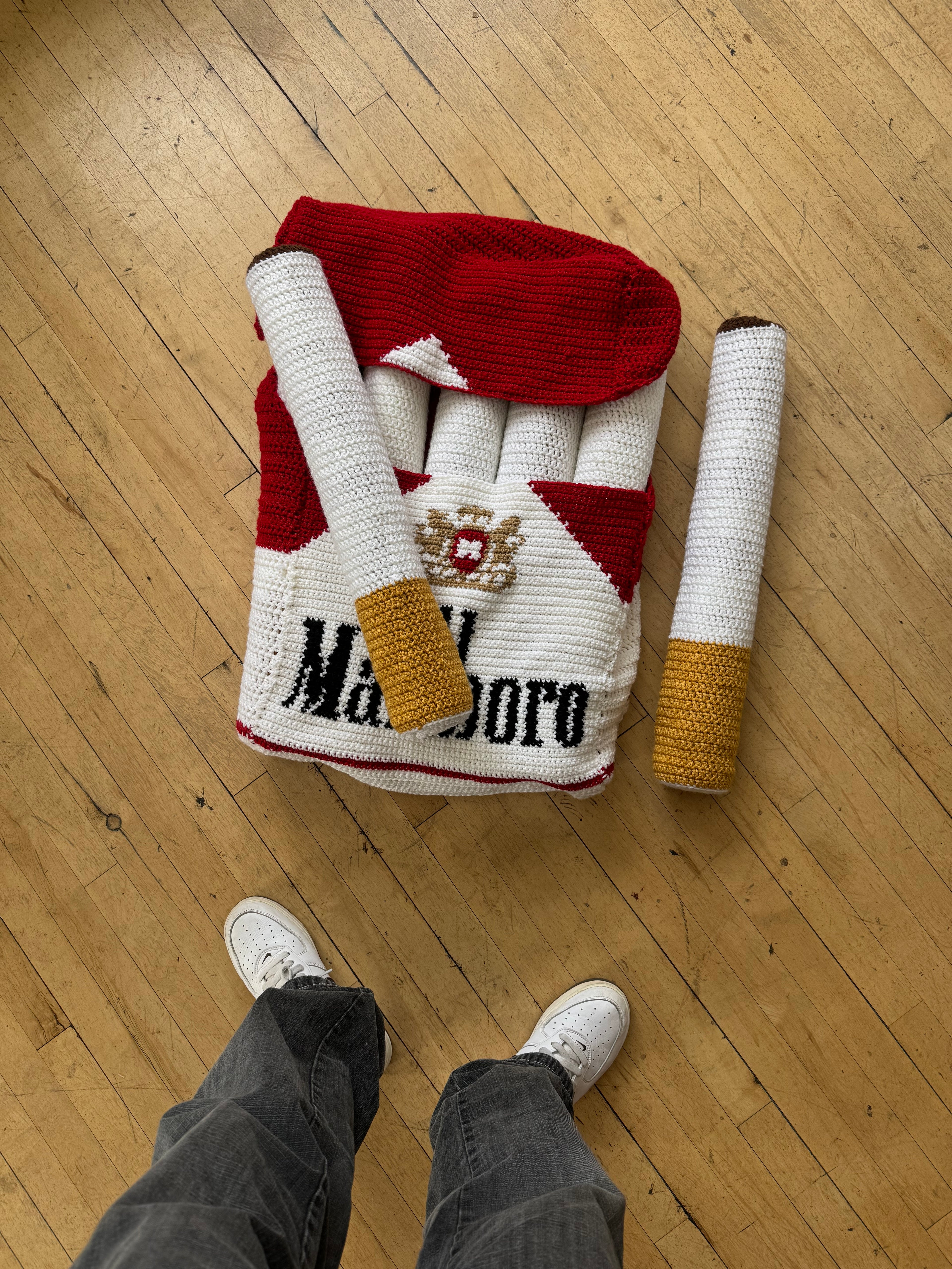 Handmade Crocheted Marlboro Cigarette Box raffle